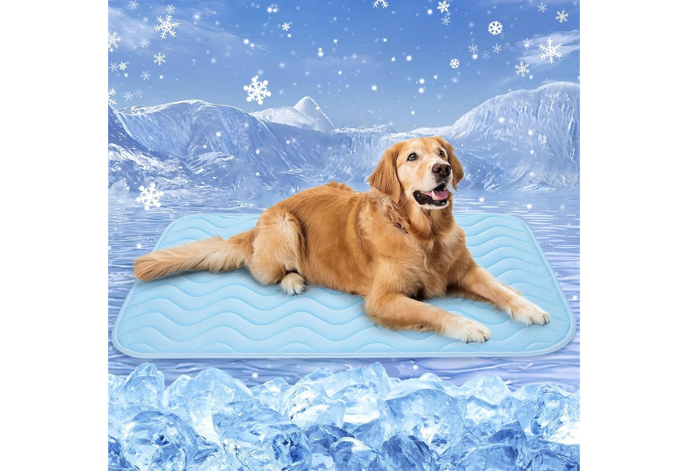 FELIXLEO Hundematte Baodan Kuehlmatte Hund 122x71 cm Waschbar Selbstkuehlendes Pad