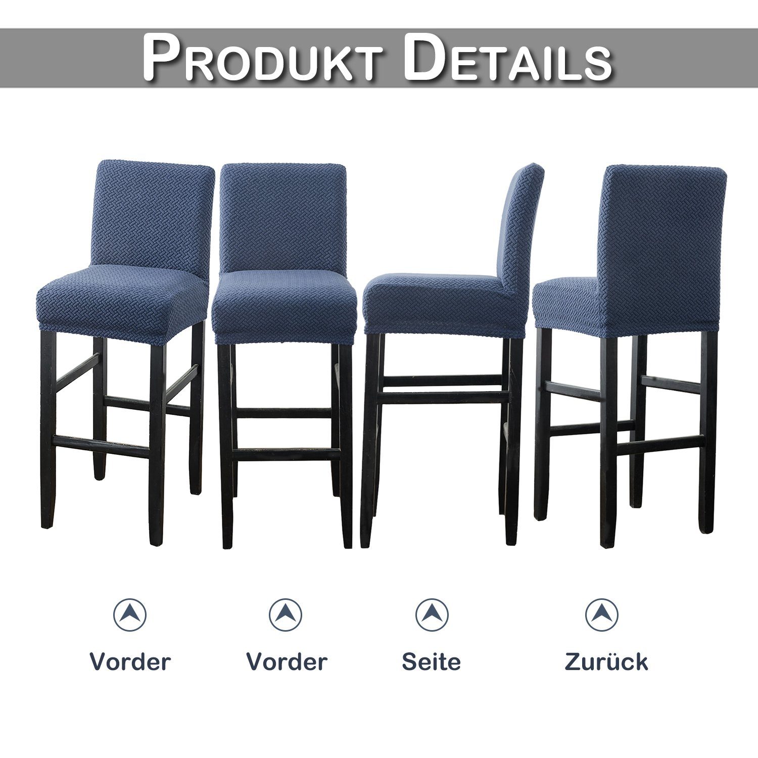 Sunicol Stuhlhusse Spandex, Jacquard, Stretch, für Theke Pub Esszimmer Cafe Restaurant