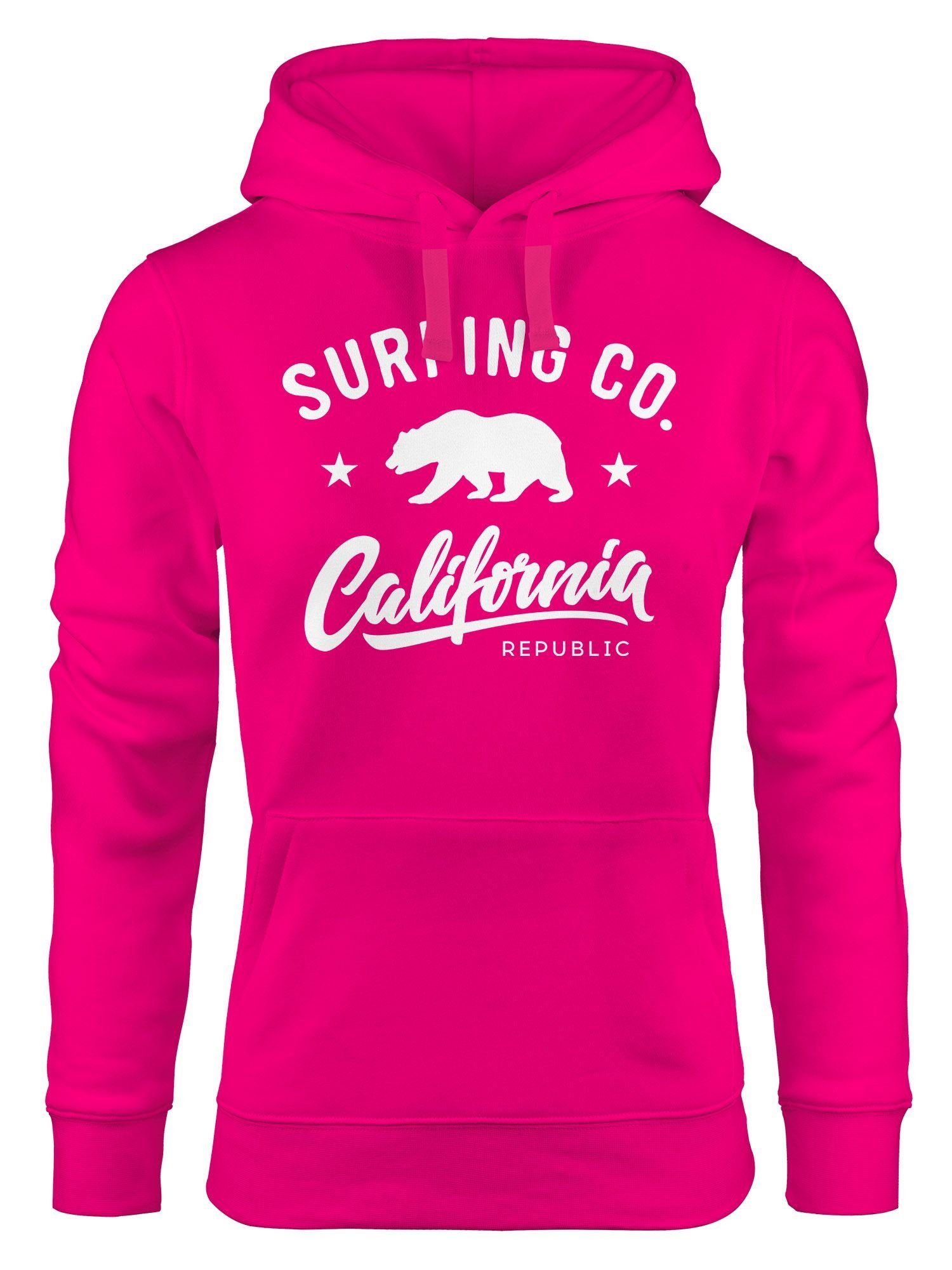 Neverless Hoodie Hoodie Damen California Republic Bear Bär Sommer Surfing günstig online kaufen