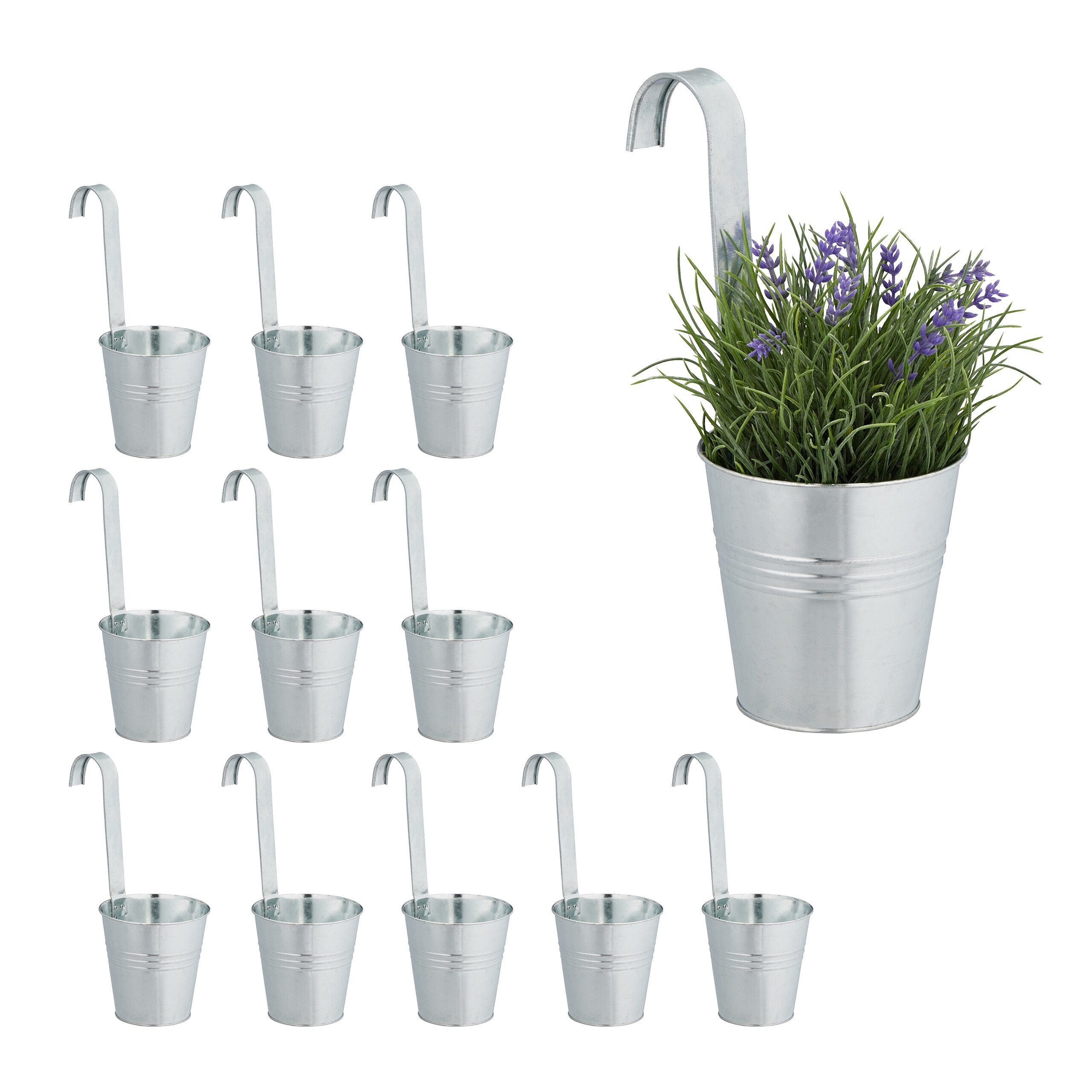 relaxdays Pflanzkübel Hängetöpfe 12er Set günstig online kaufen