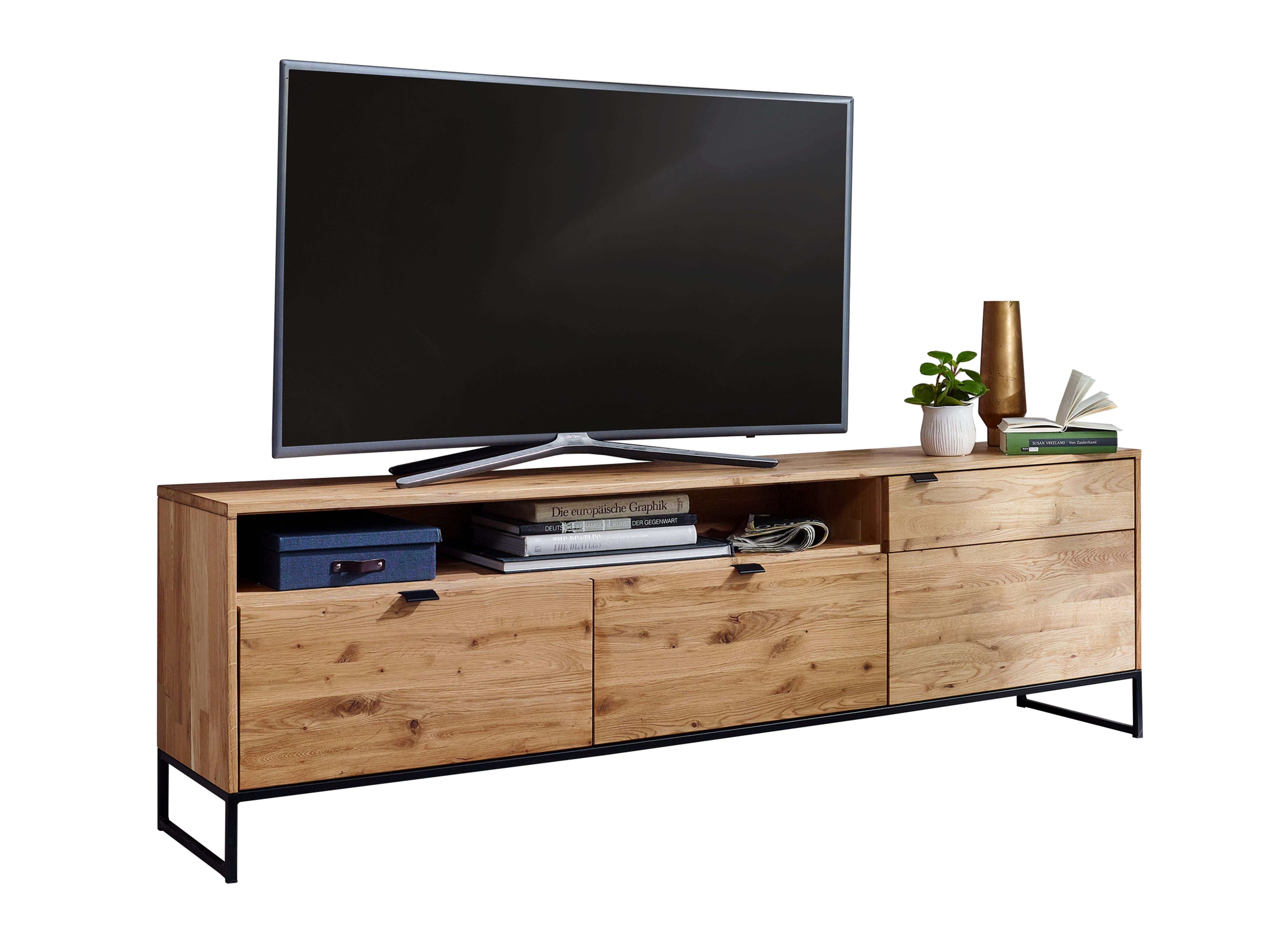 Woodroom TV-Board Siona (Wildeiche massiv geölt), Fernsehschrank, Lowboard, TV-Möbel