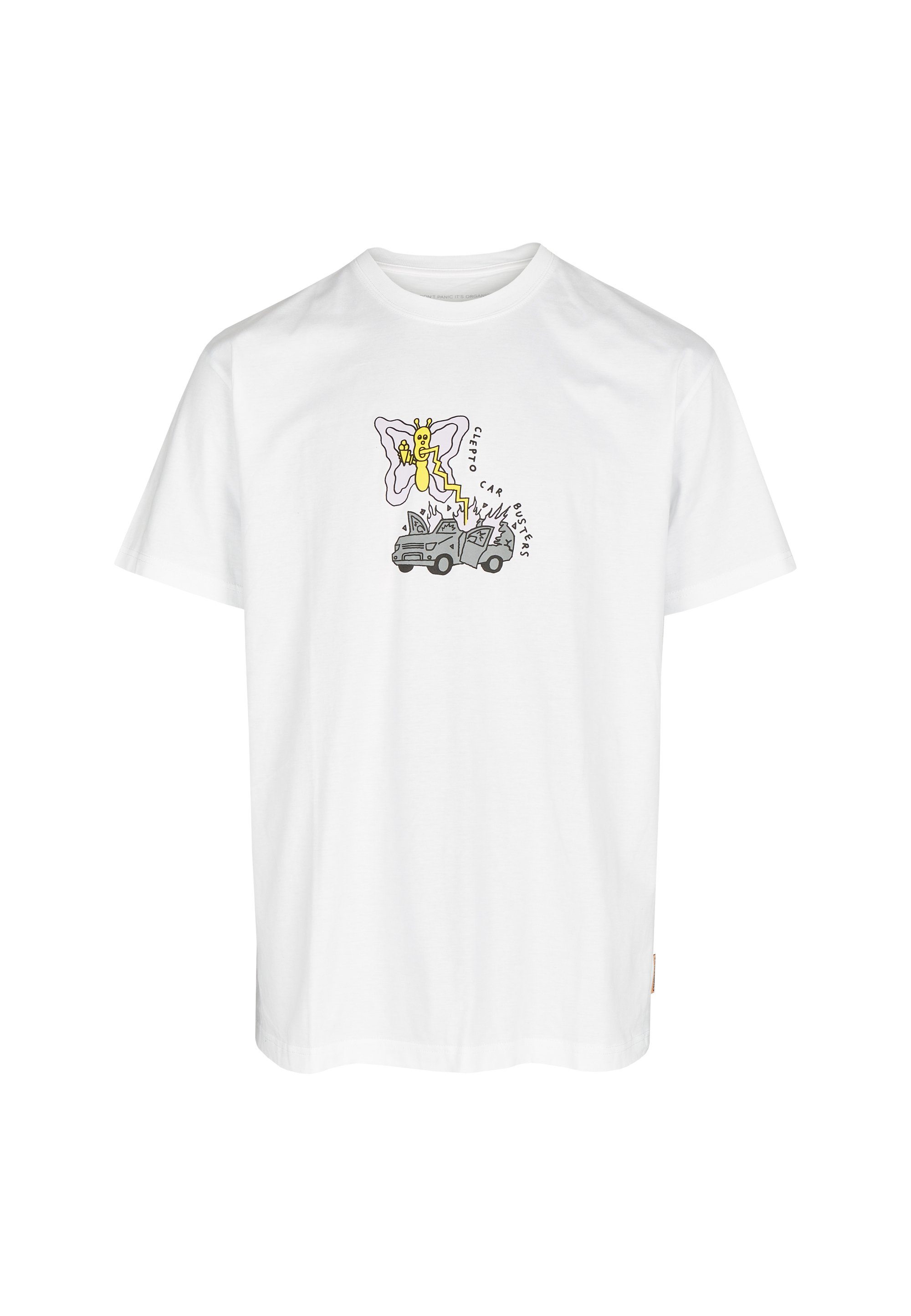coolem T-Shirt Frontprint Buster weiß mit Butterfly (1-tlg) Cleptomanicx