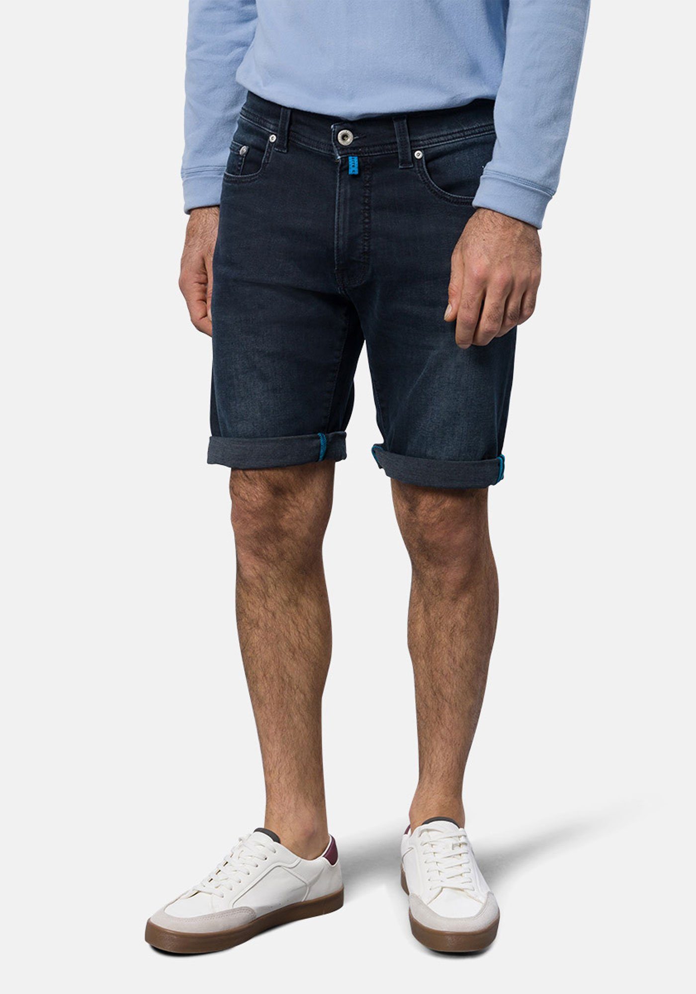Pierre Cardin Jeansbermudas Lyon 5-Pocket Futureflex Denim Jeans Shorts Summer Night Blue