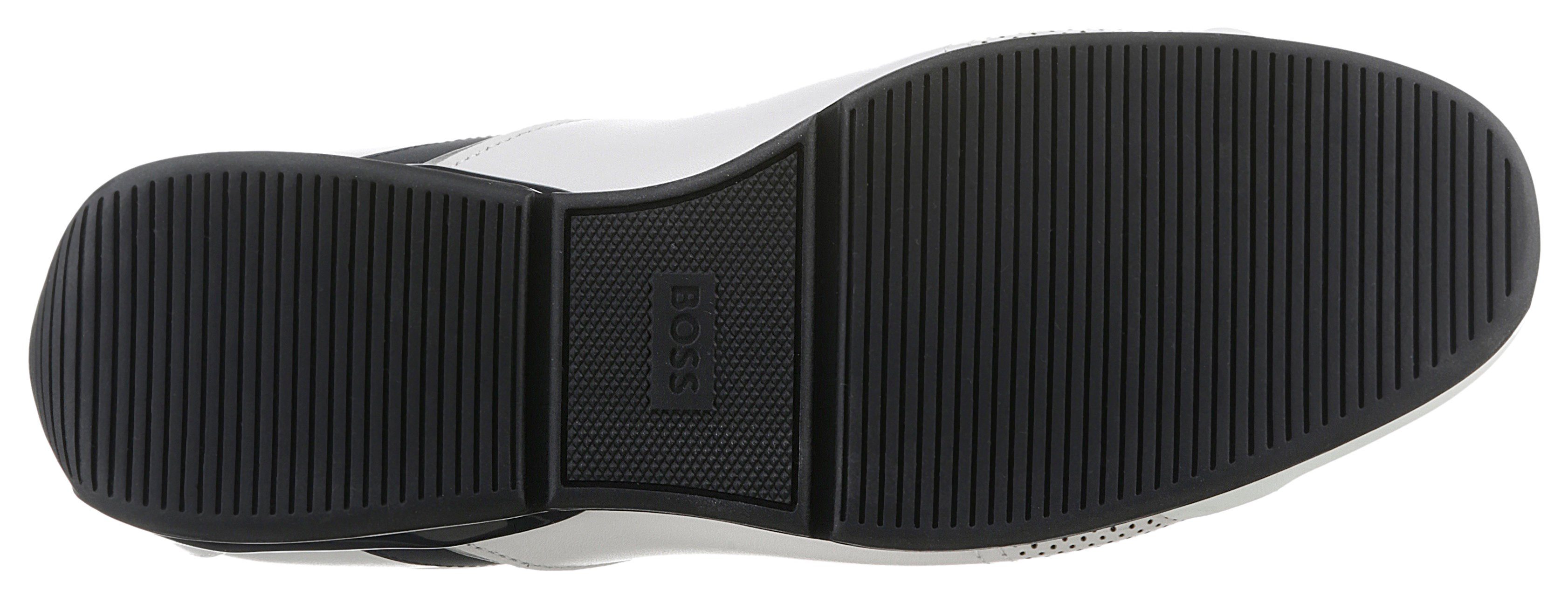 BOSS Sneaker mit BOSS-Markenlabel, Freizeitschuh, Halbschuh, Schnürer,schmale Form