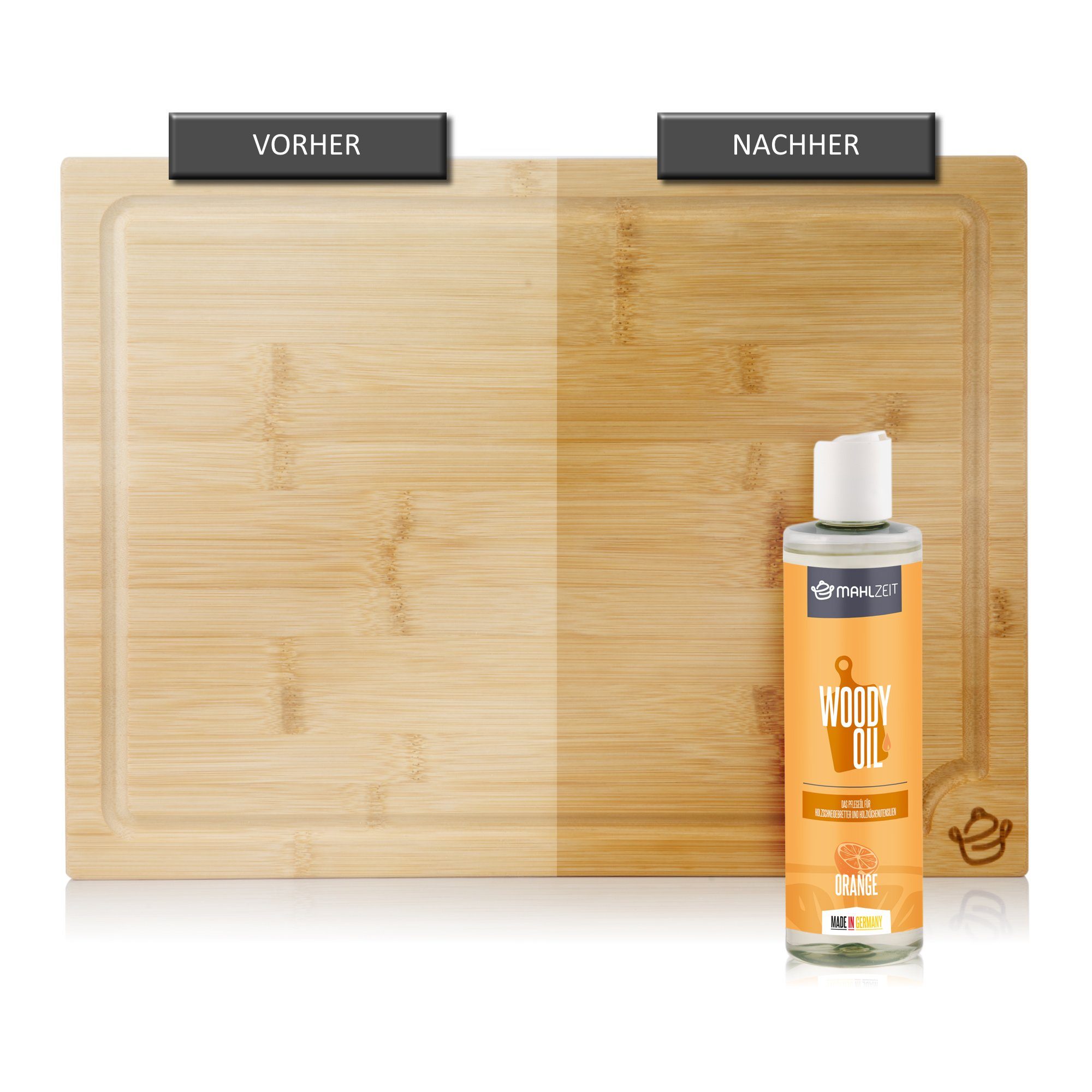 Mahlzeit WOODY OIL Holzpflege, Öl für Schneidebretter, Holzküchenutensilien Holzpflegeöl