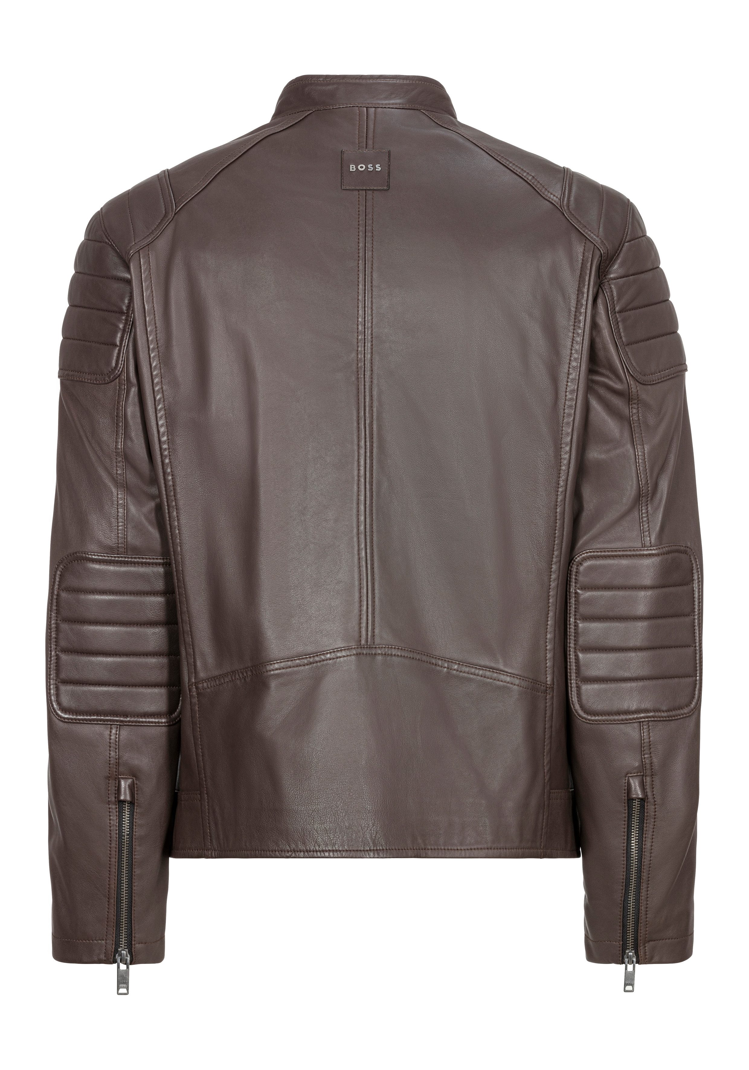 BOSS ORANGE Lederjacke Jomoto mit Ziersteppungen günstig online kaufen