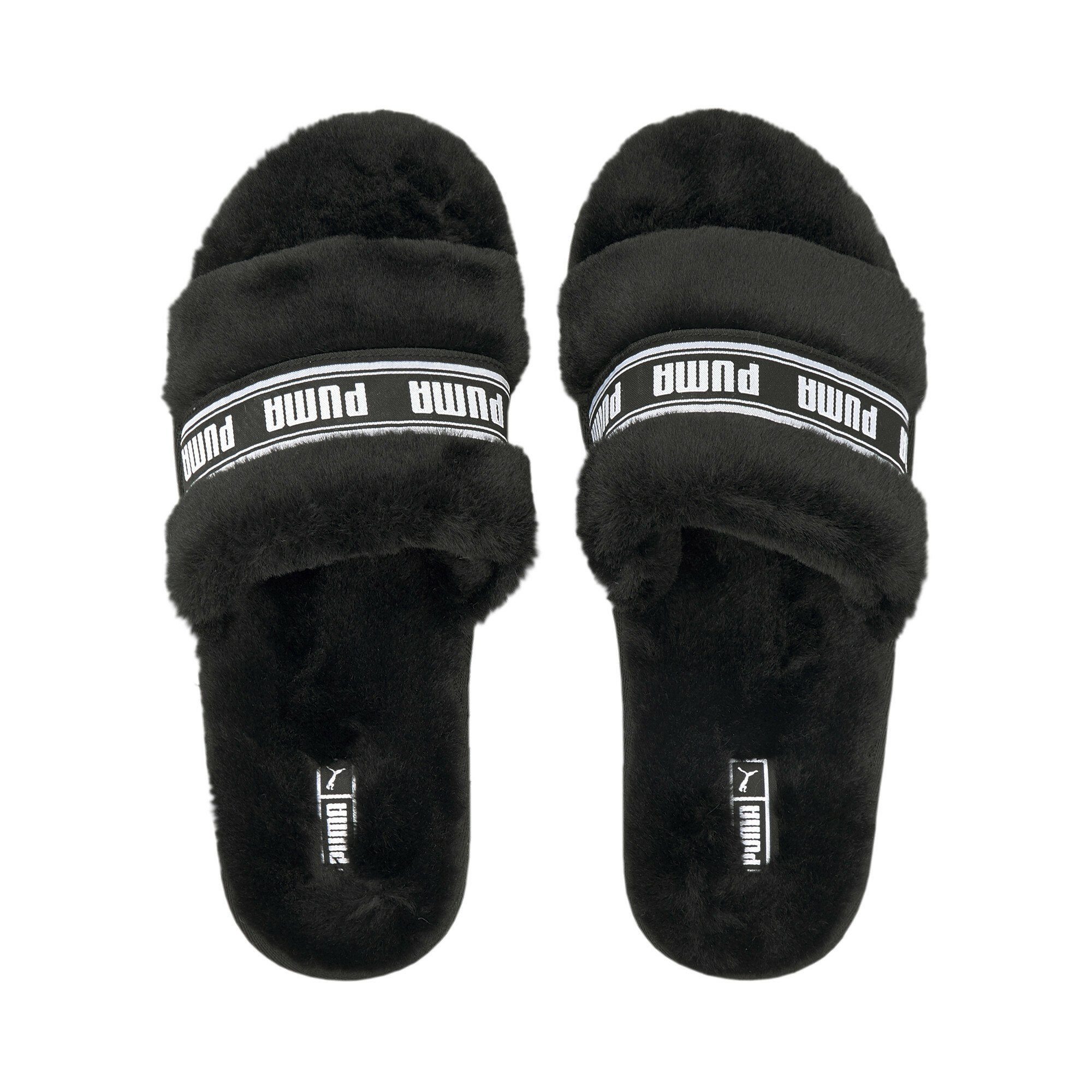 PUMA Slipper Pantolette Fluff Damen White Black