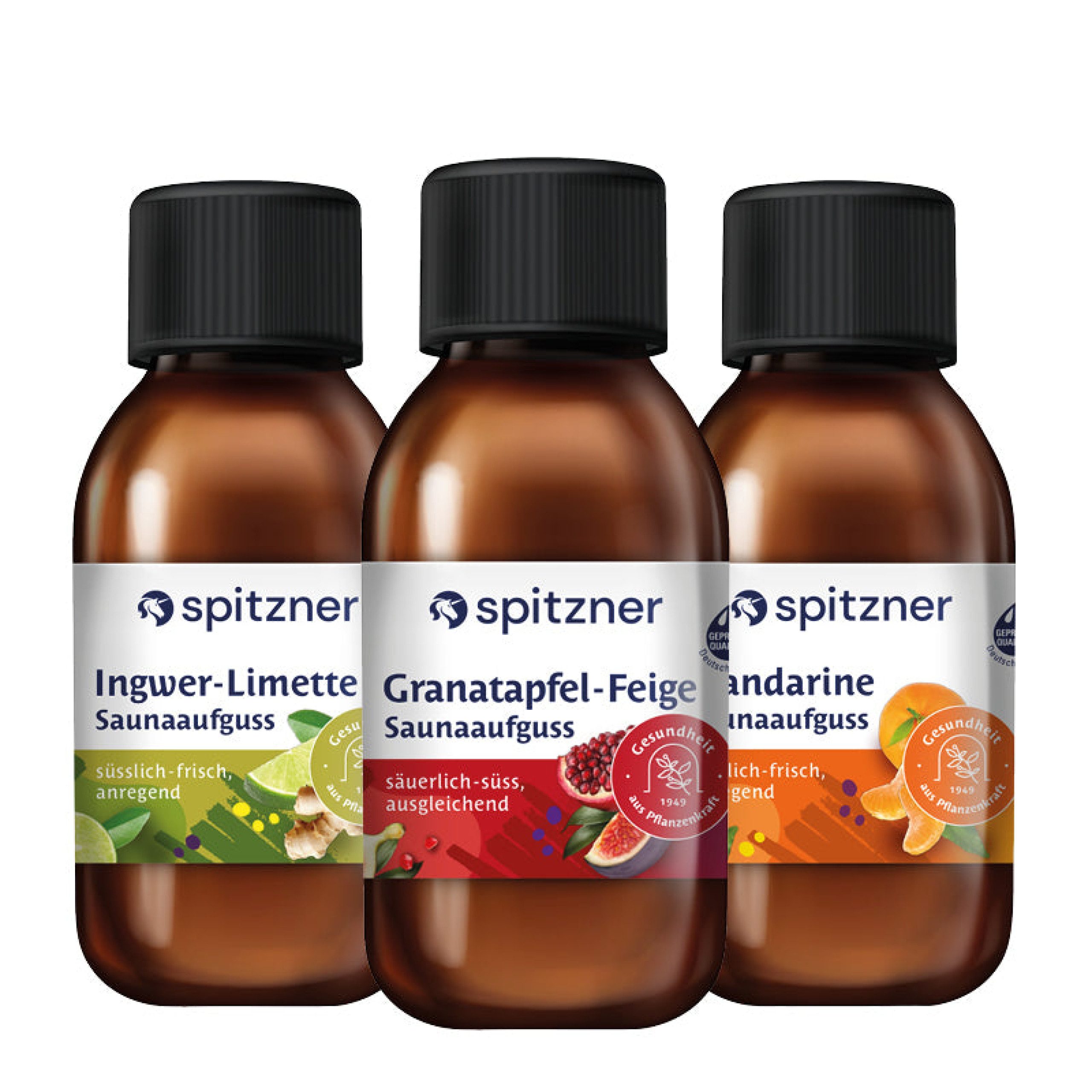 Spitzner Aufgusskonzentrat Spitzner Saunaaufguss Set Fruchtig & Vitalisierend 3x125 ml Wellness