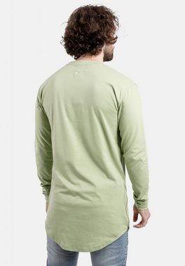 Blackskies T-Shirt Side Zip Langarm Longshirt T-Shirt Sage Green Medium