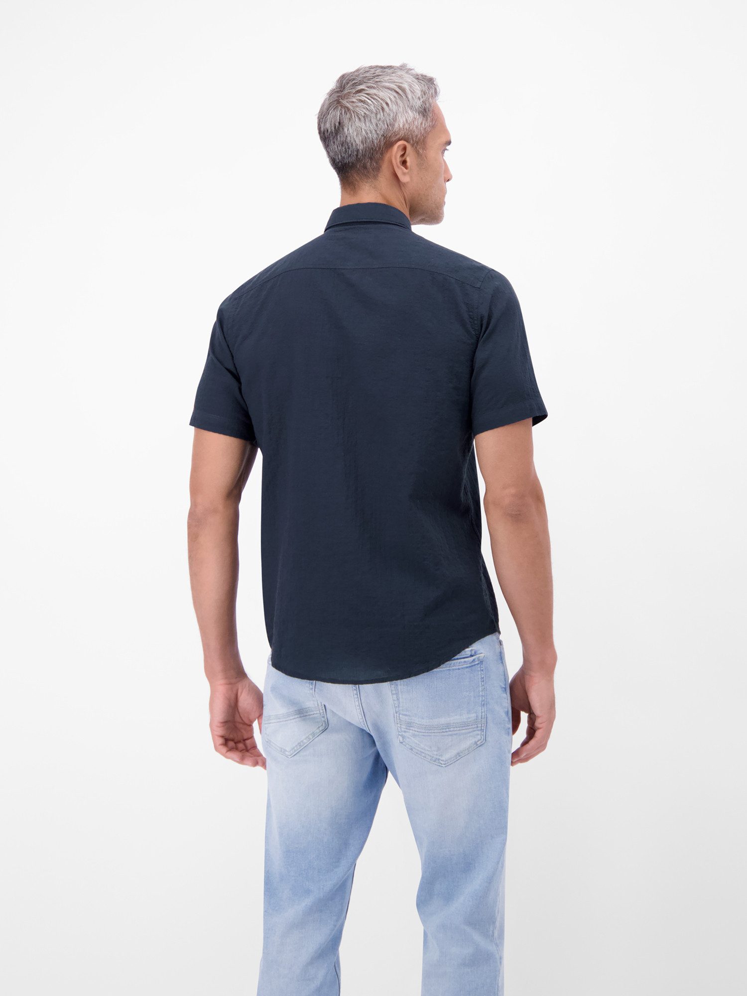 LERROS Kurzarmhemd Kurzarmhemd im Knitterlook