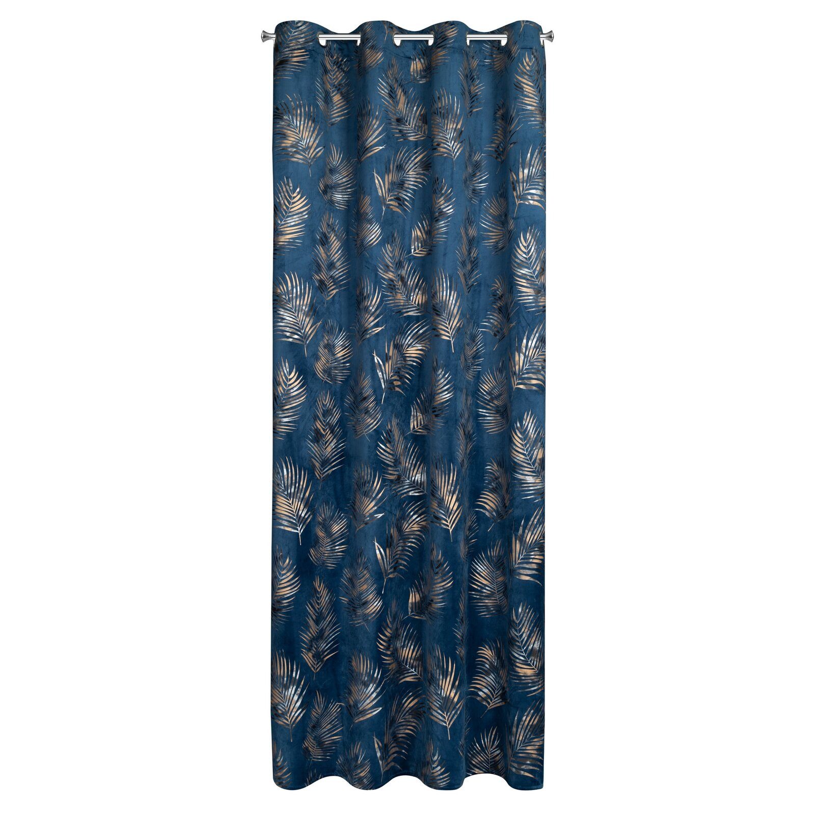 Eurofirany Vorhang Velvet Vorhänge mit goldenem Blättermuster, Velours Vorh günstig online kaufen