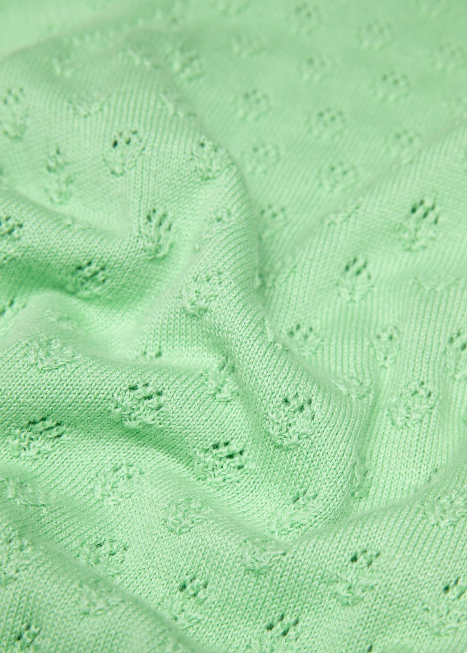 Blutsgeschwister Strickjacke - Strickjacke Damen - Baumwoll - Ajour Cardigan grün - V-Ausschnitt