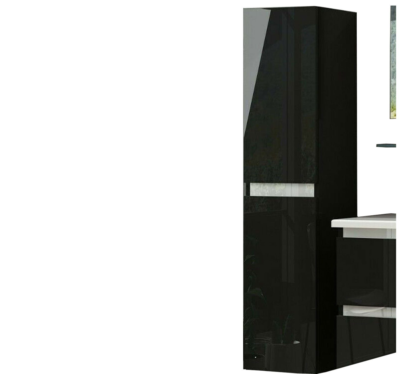 Homeline Hängeschrank Hängeschrank Schwarz Hochschrank Badezimmerschrank Hängeschrank