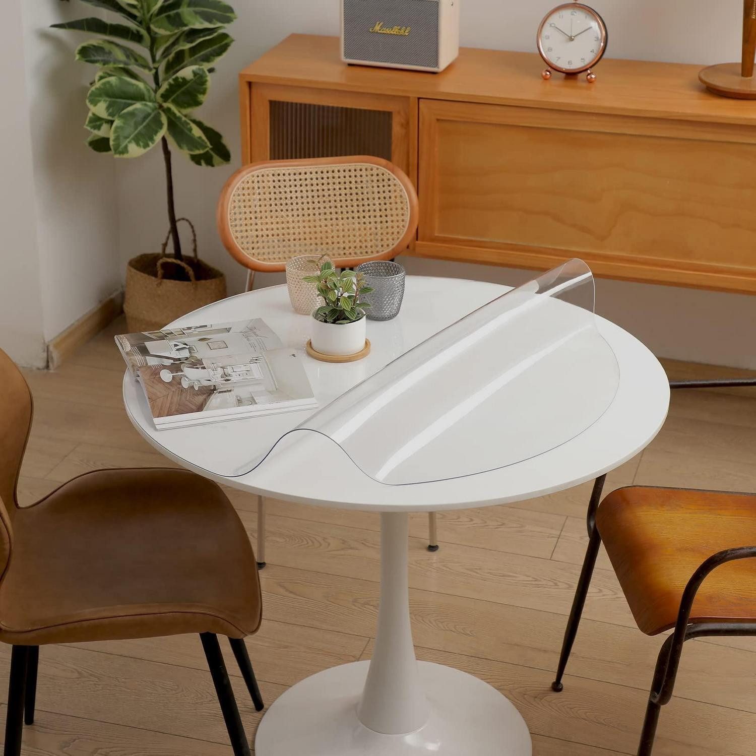 LuxusKollektion Tischschonbezug Tischdecke Rund 2mm 100cm Transparent (1-tlg)