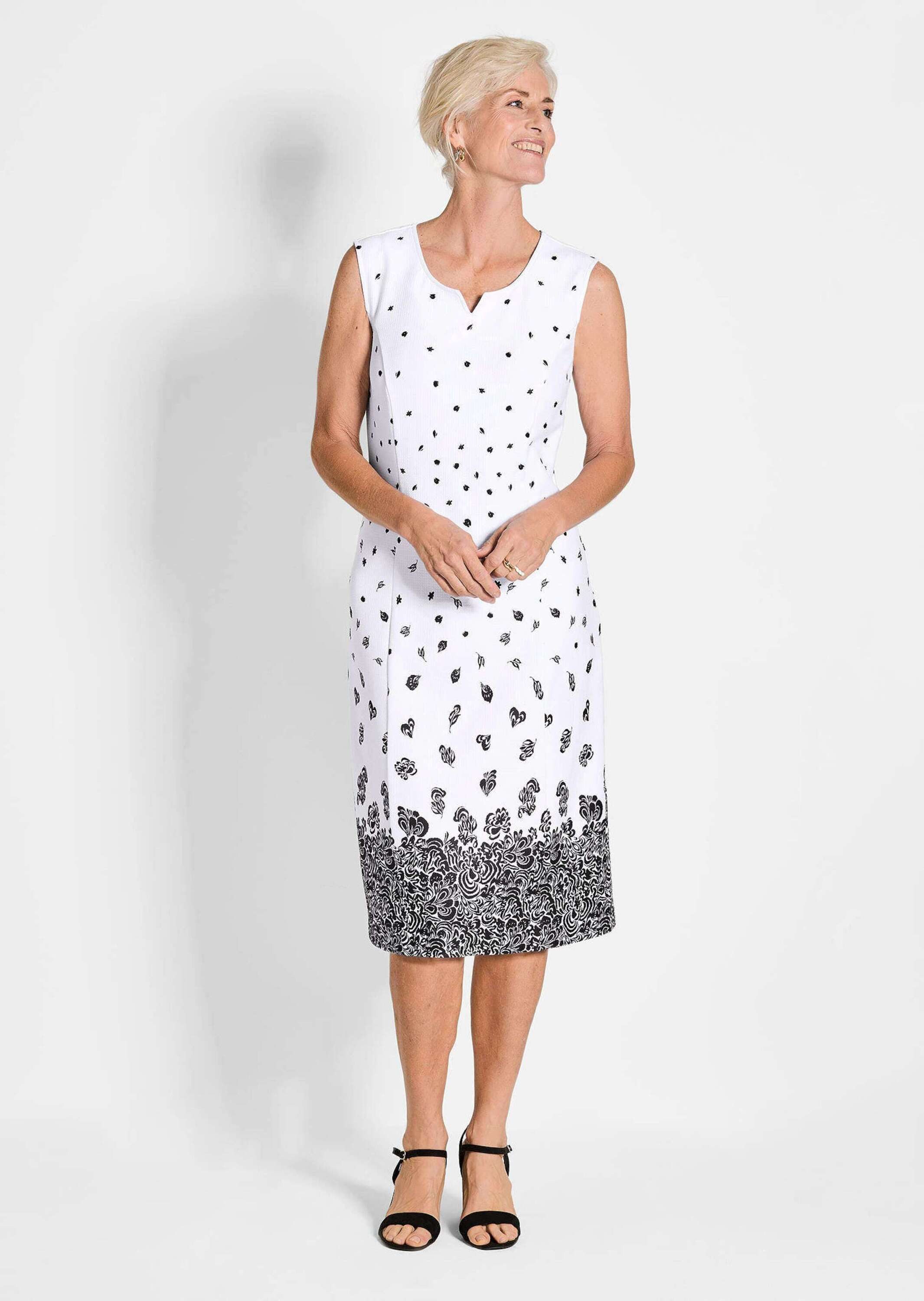 GOLDNER Abendkleid Etuikleid mit Blumenprint, Jerseyqualität Midi-Kleid mit günstig online kaufen