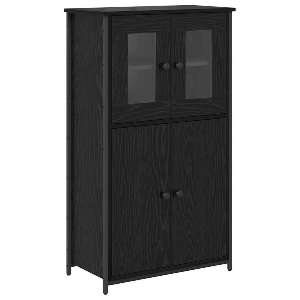 vidaXL Highboard Highboard Schwarz Eichen-Optik 62 x 32 x 106,5 cm Holzwerkstoff (1 St)