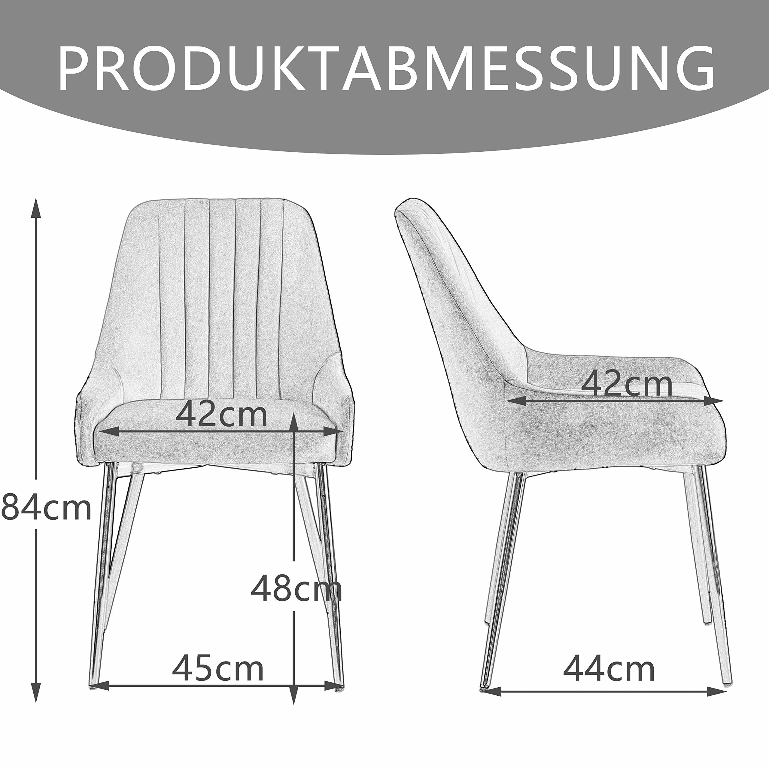 Fiximaster Polsterstuhl mit goldenen Beinen, 2er Set Esszimmerstühle ohne Armlehnen (2 St), Moderne Wohnzimmerstühle aus Samt