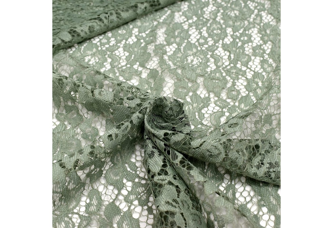 Thumbnail - MAGAM-Stoffe Stoff "Carmen", Spitzenstoff Blumen Spitze Meterware ab 50cm
