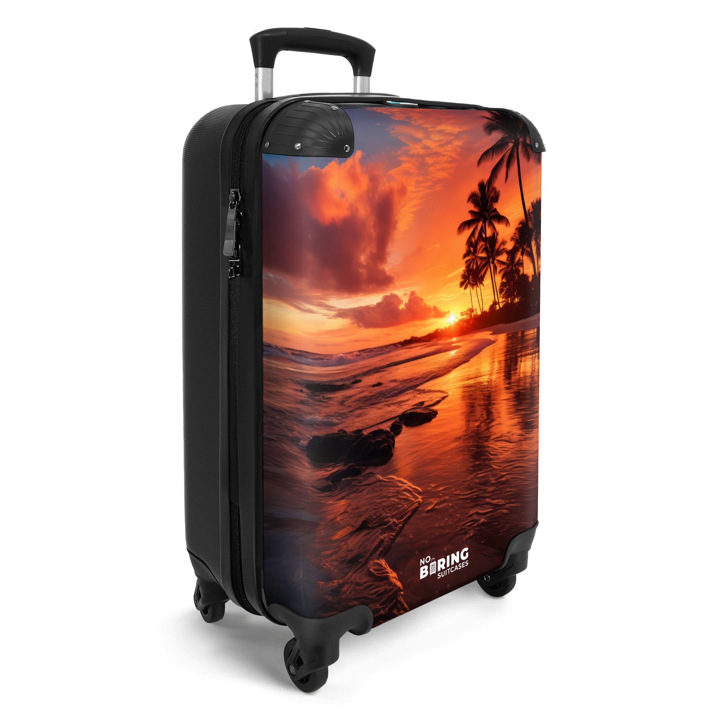 NoBoringSuitcases.com© Hartschalen-Trolley Palmen bei Sonnenuntergang 55x35 günstig online kaufen