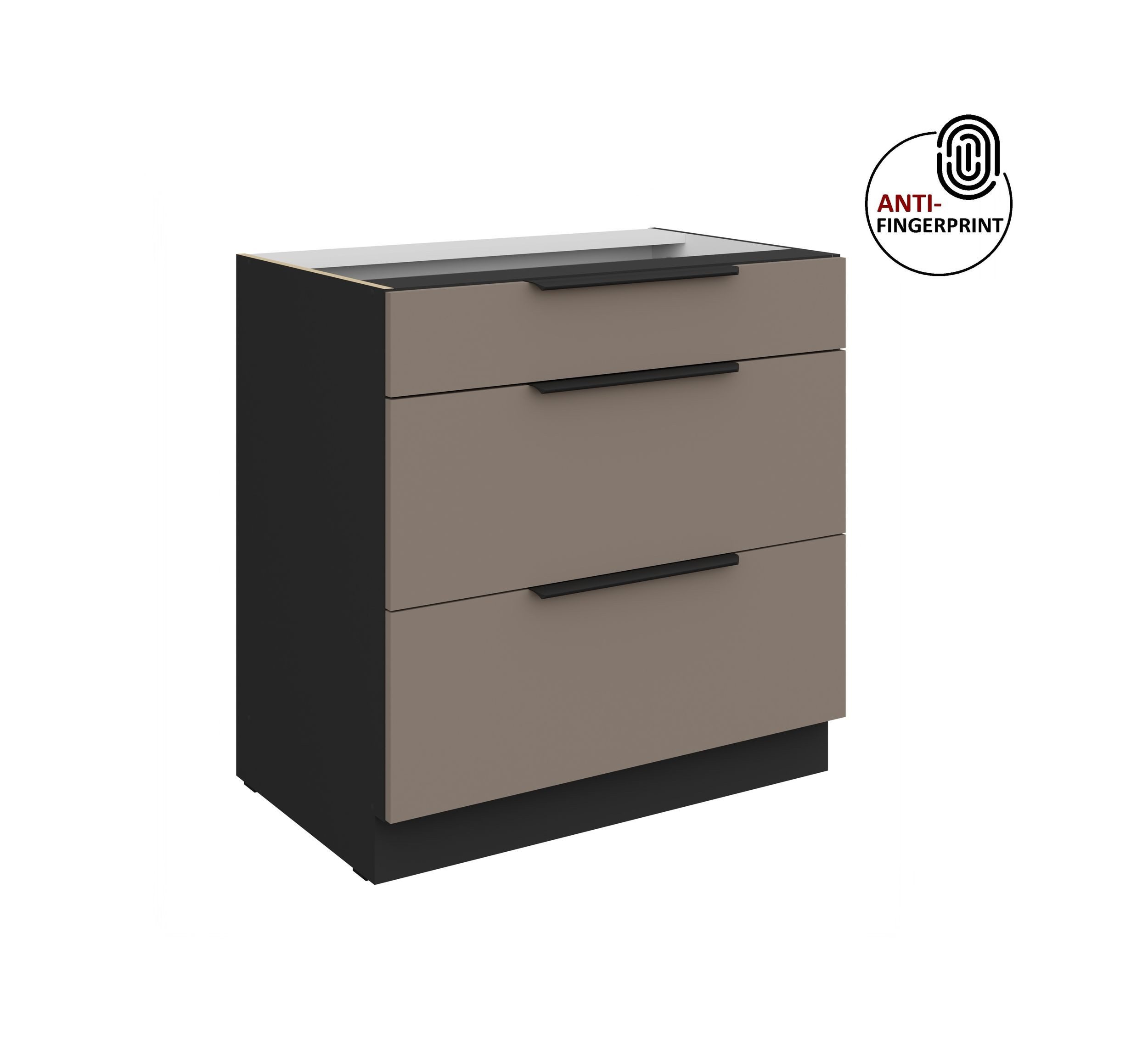 Küchen-Preisbombe Auszugsunterschrank 80 cm Küche ARIA Sandgrau ultra matt günstig online kaufen