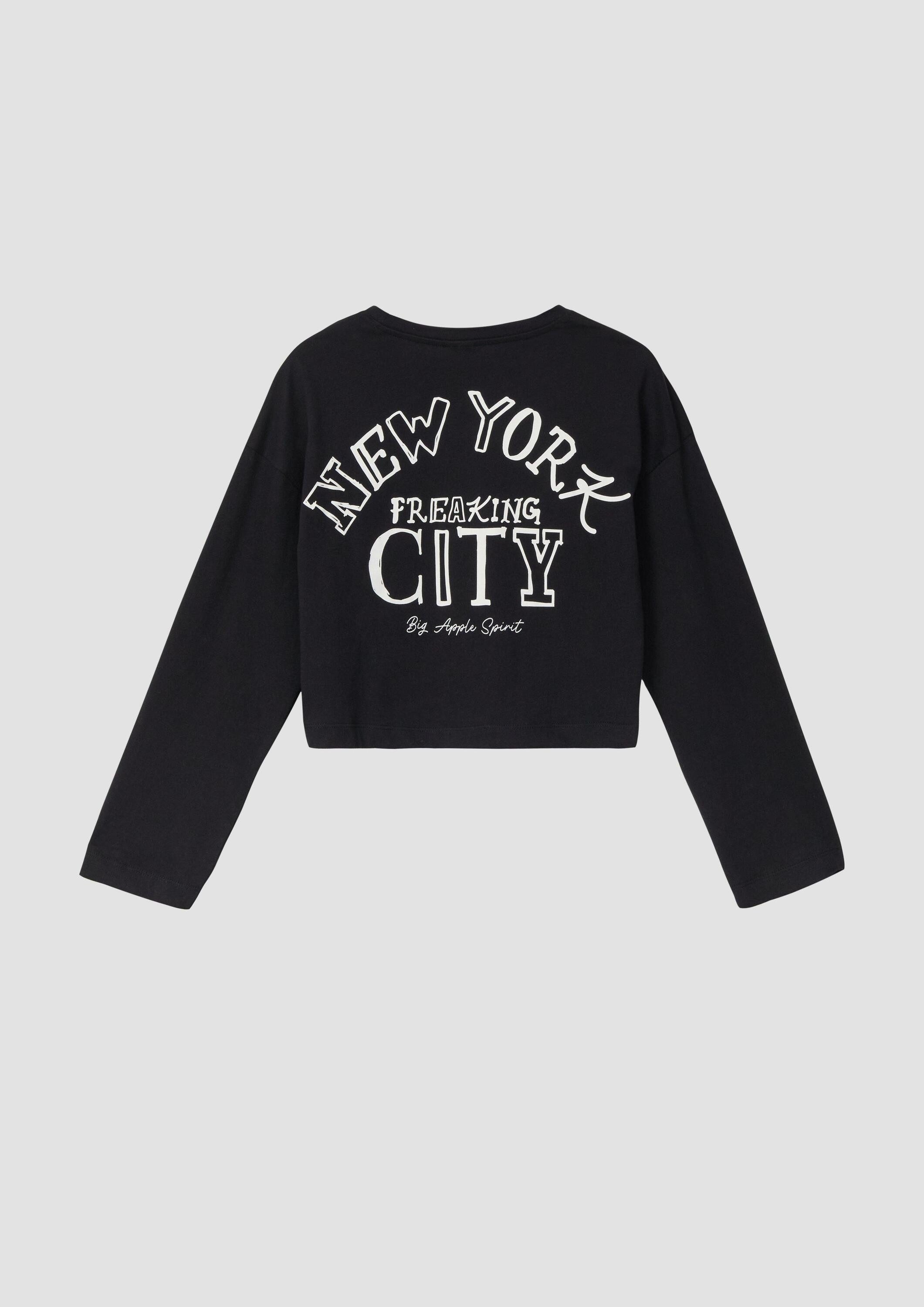 s.Oliver Langarmshirt T-Shirt Cropped-Longsleeve mit Rückenprint – Bild 2 von 4