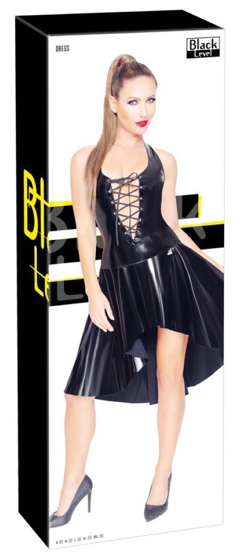 Level Level (2XL,L,M,S,XL) Partykleid Kleid Black Black Lack aus - -