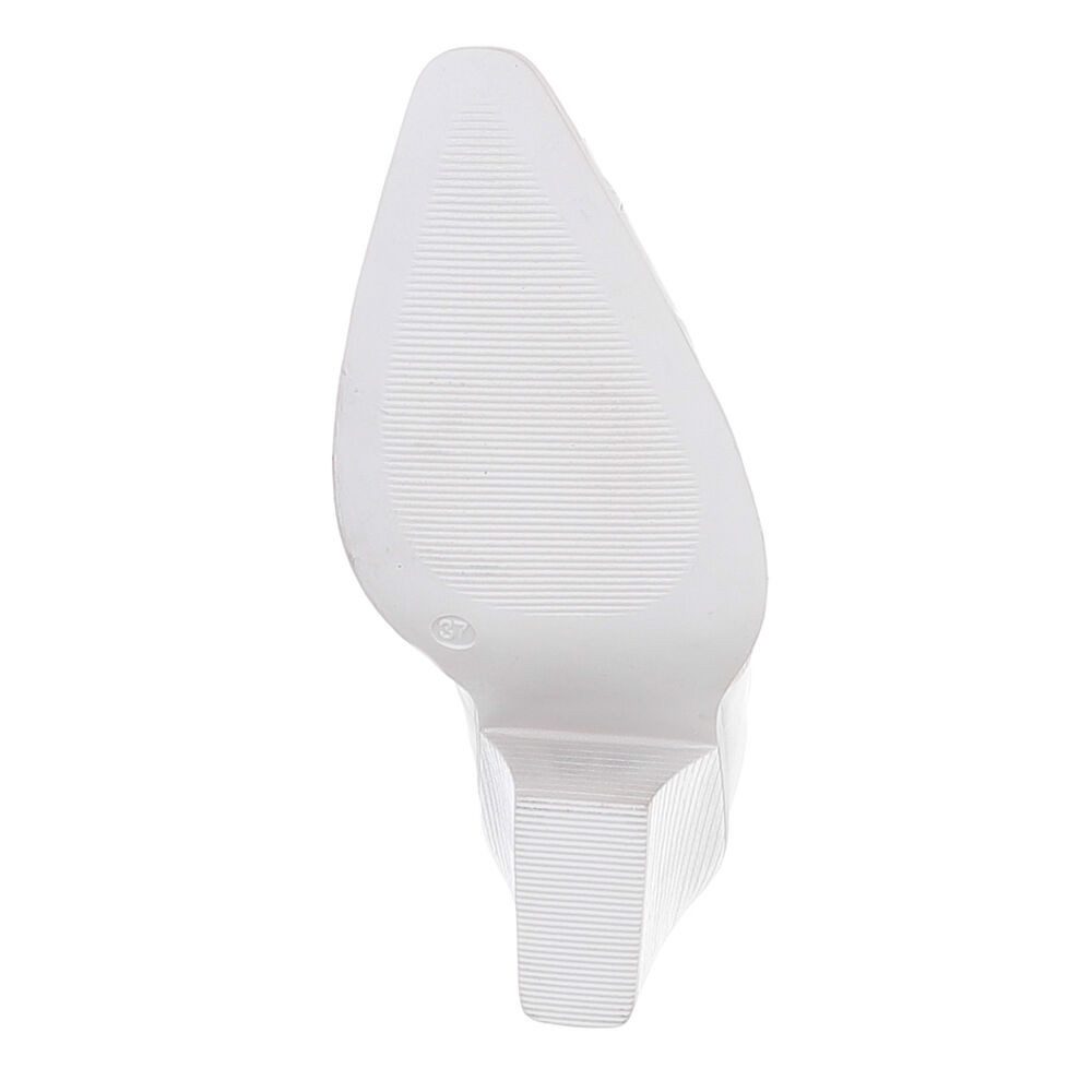 Ital-Design Moderne Absatzsandalen mit Plateau für Damen Westernstiefel (91409408) Blockabsatz Stiefel in Weiß