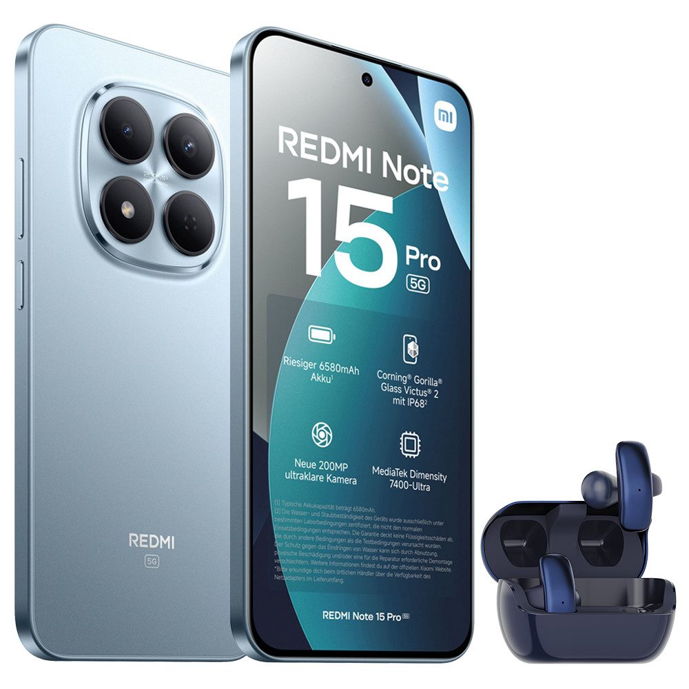 Xiaomi Redmi Note 15 Pro 5G 12+512GB Smartphone & Bluetooth Kopfhörer Handy (200 MP Kamera)