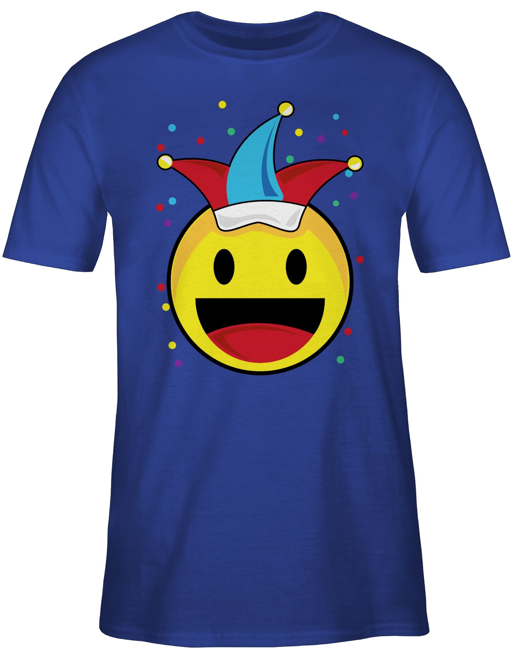 Karneval Emoticon Karneval 03 Konfetti T-Shirt Royalblau Fasching Shirtracer &