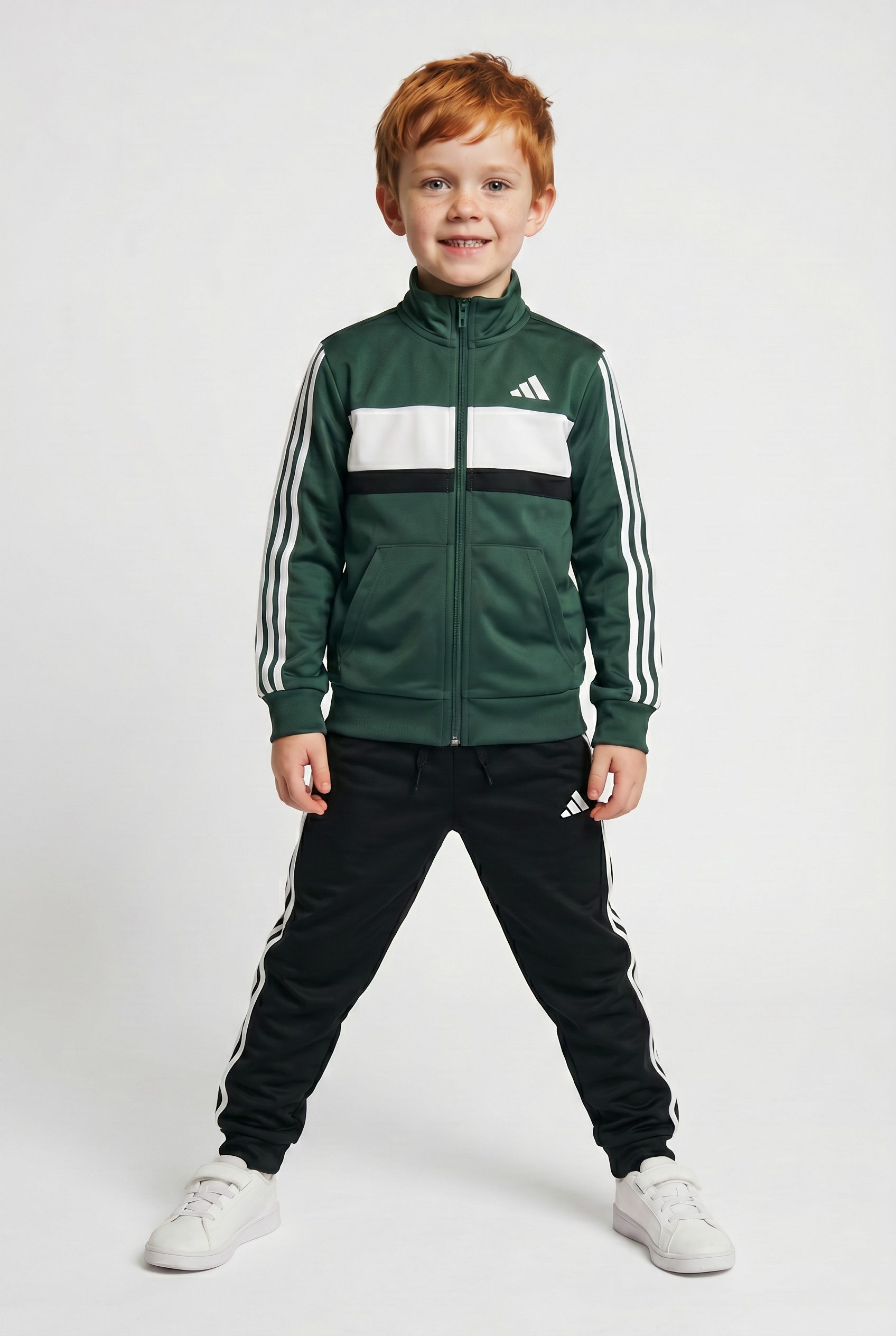 adidas Sportswear Trainingsanzug SEASONAL ESSENTIALS TIBERIO 3-STREIFEN TRICOT KIDS (2-tlg)