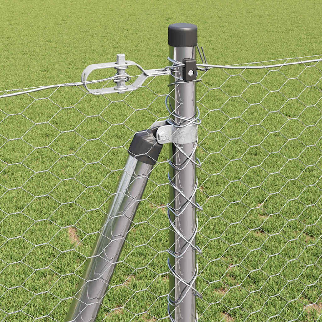 vidaXL Zaunpfosten Silber, (1-St)