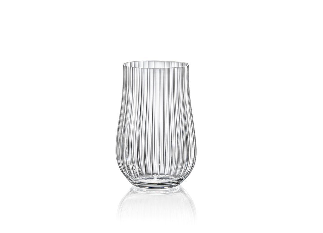 Crystalex Longdrinkglas Tulipa Optic 450 ml 6er Set, Kristallglas, geriffelt, Kristallglas
