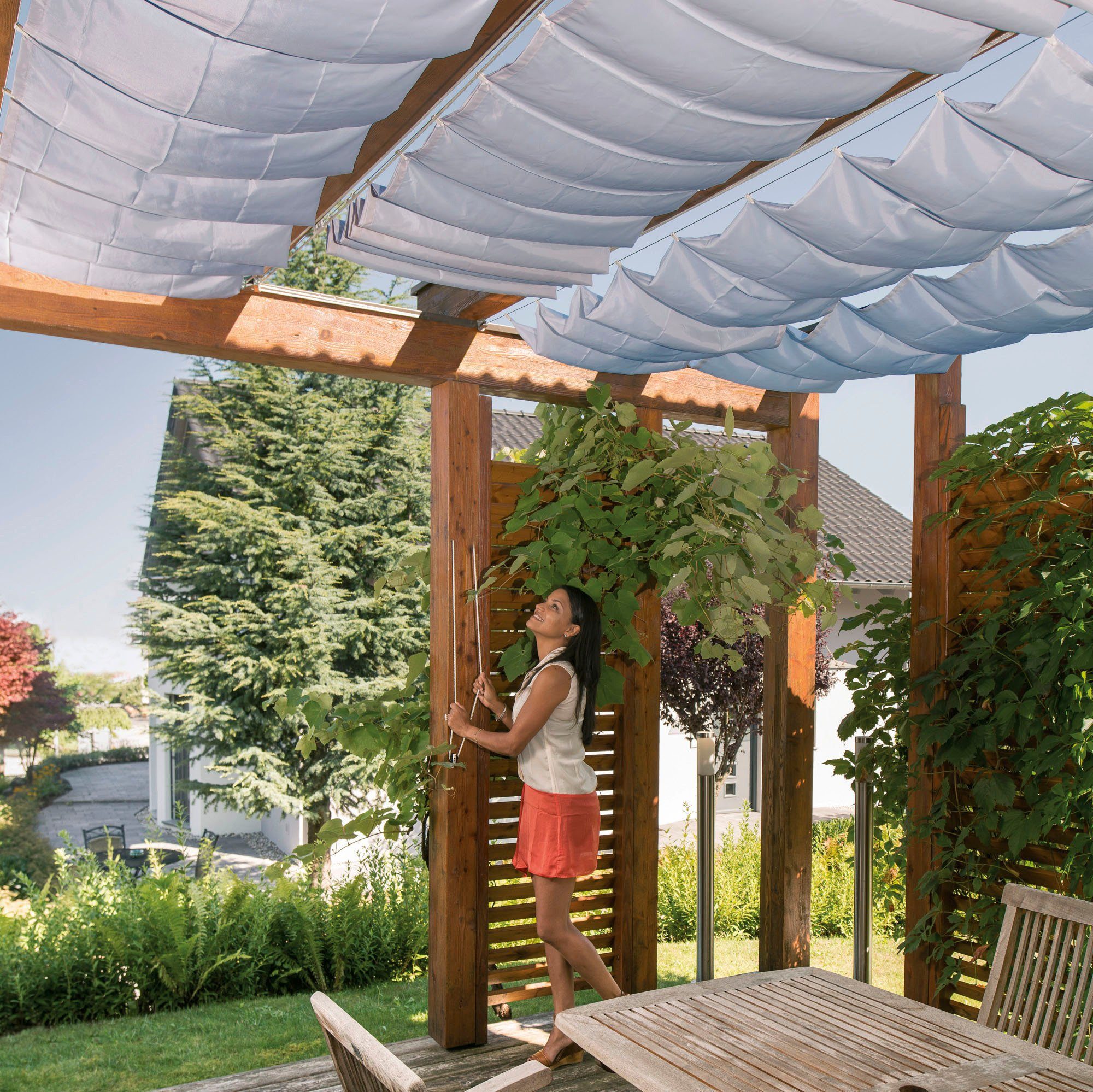 Windhager Sonnensegel, für Seilspannmarkise, inklusive Laufhaken, 2,7x1,4 m