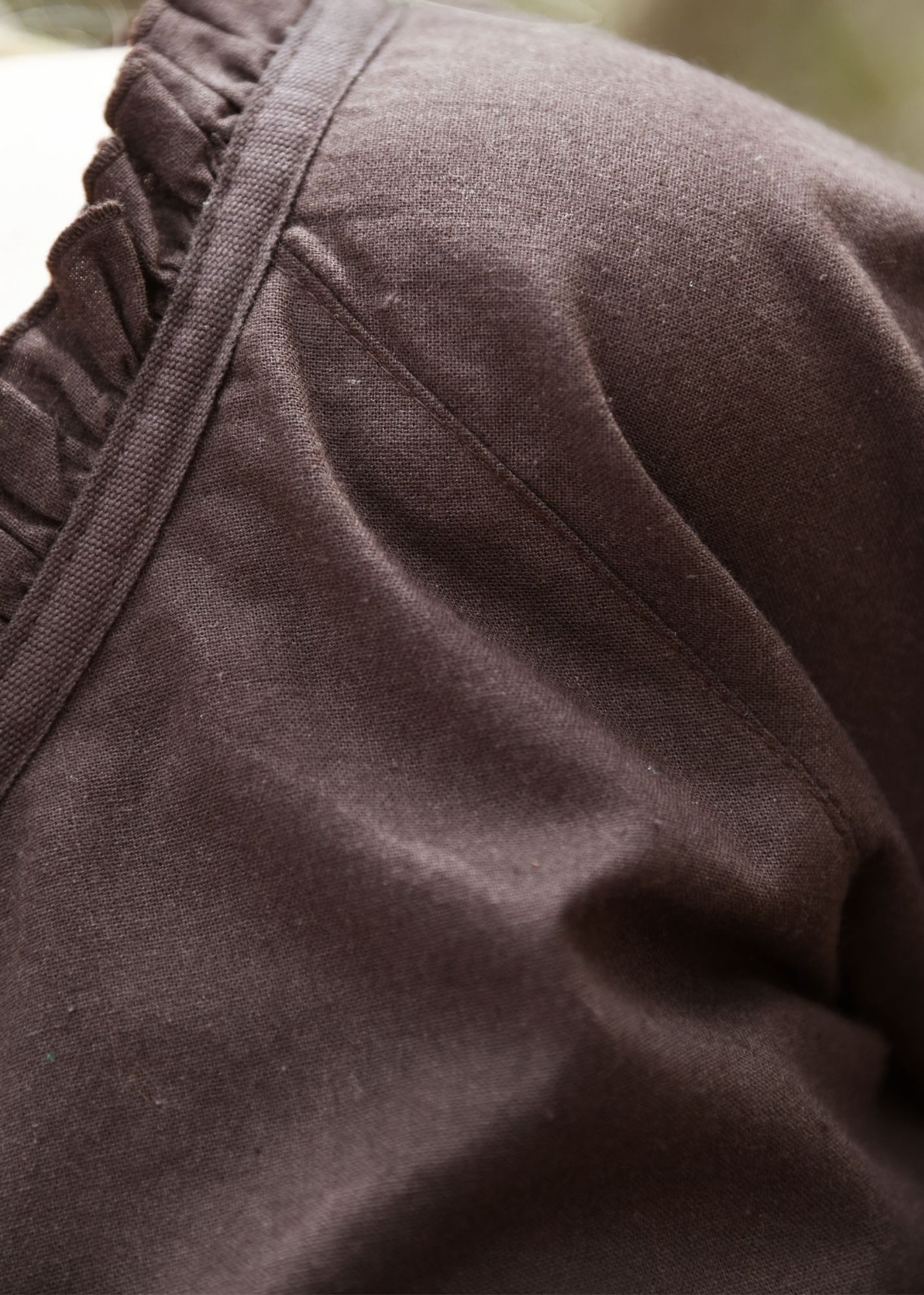 Battle Merchant Kostüm Mittelalter Bluse Birga mit 3/4 Arm, braun, Gr. XXL