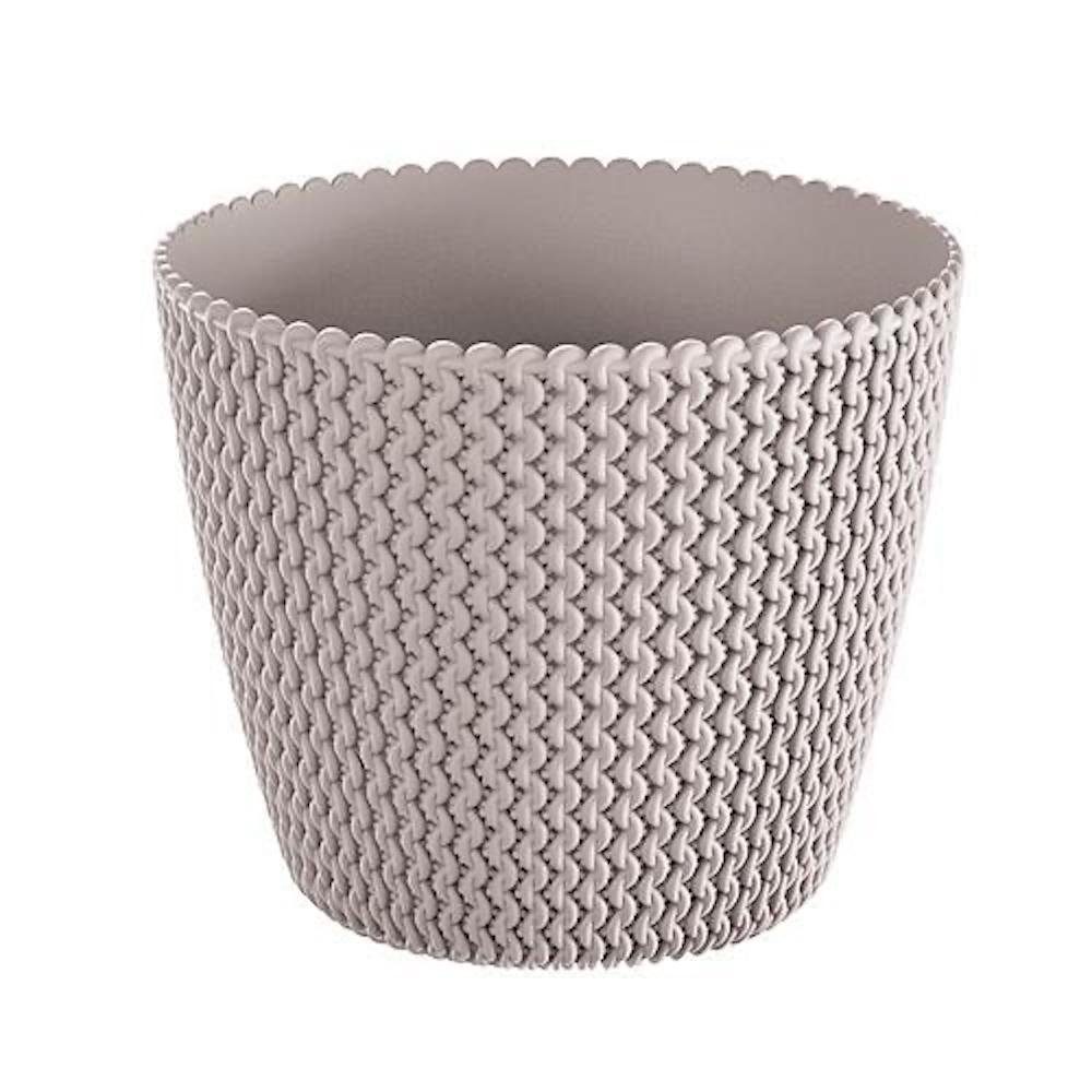 Proregal Blumentopf Blumentopf Strickmuster 295/249mm, 11,5 Liter, Mocca