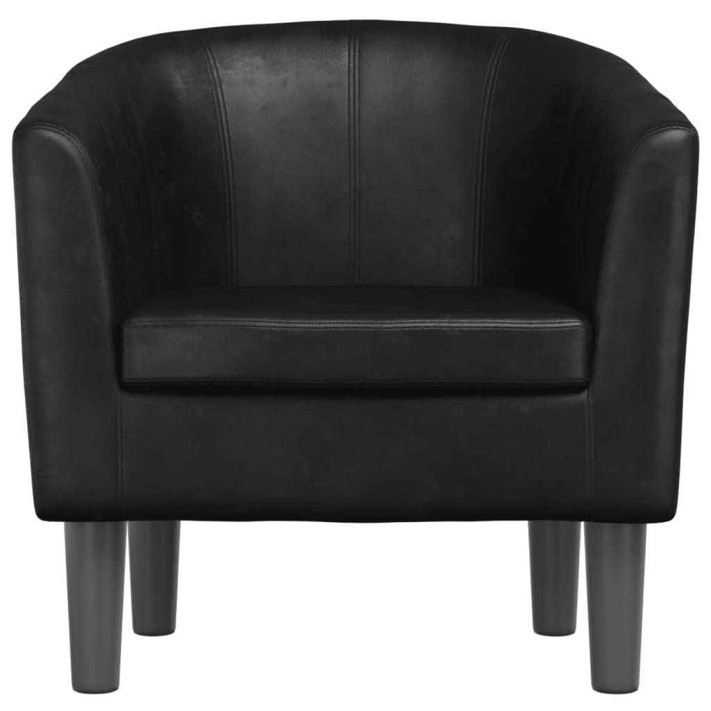 furnicato Cocktailsessel Moderner Clubsessel 70x56x68 cm Schwarz mit Massivholz-Gestell (1-St), Gepolsterter Sessel mit schmutzabweisender Oberfläche für das Büro