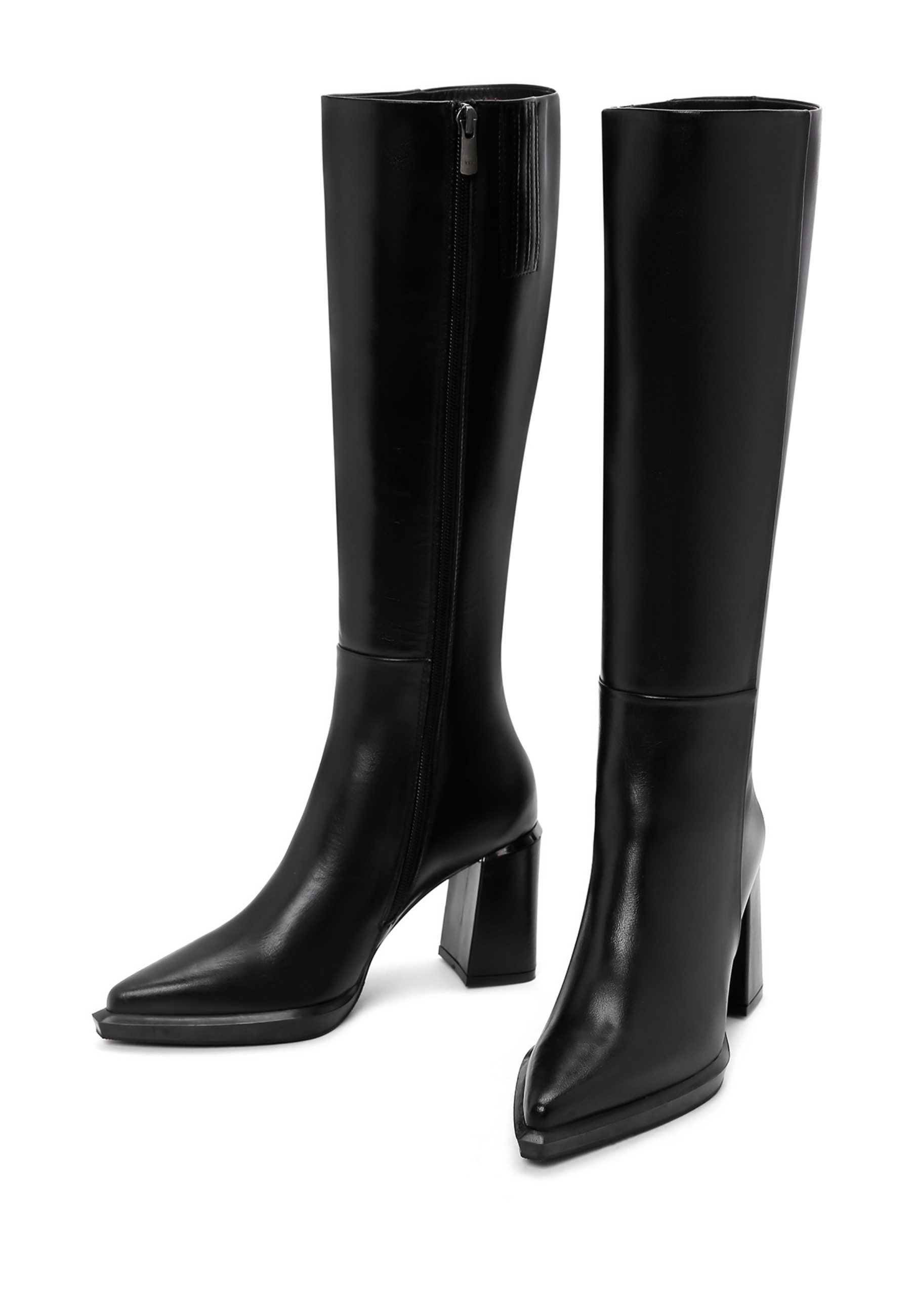 Derimod Absatzstiefel aus Leder Bootsschuh Reißverschluss, Leder-Textil-Futter, TPU Sohle, Absatz 7 cm