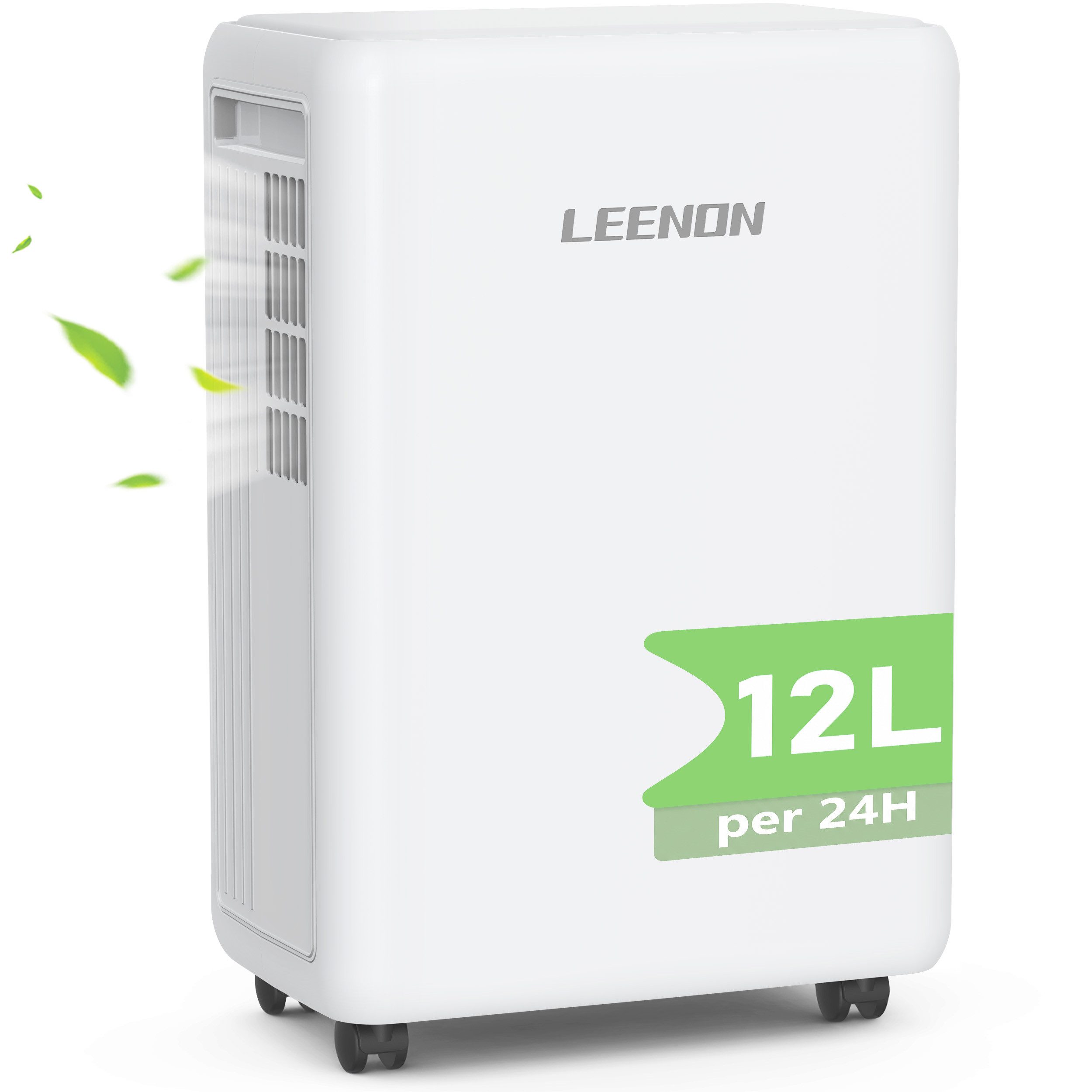 LEENON Luftentfeuchter Luftentfeuchter Elektrisch,Timer,12L/24H, leise 36dB Raumentfeuchter, für 150 m³ Räume, Entfeuchtung 12 l/Tag, Tank 1,6 l, Wäschetrocknung,SLEEP-Modus,Dehumidifier für Wohnung/Keller