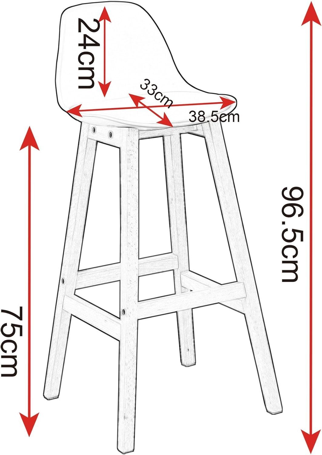 Woltu Barhocker (2 St), Design Stuhl Küchenstuhl optimal Komfort Weiß