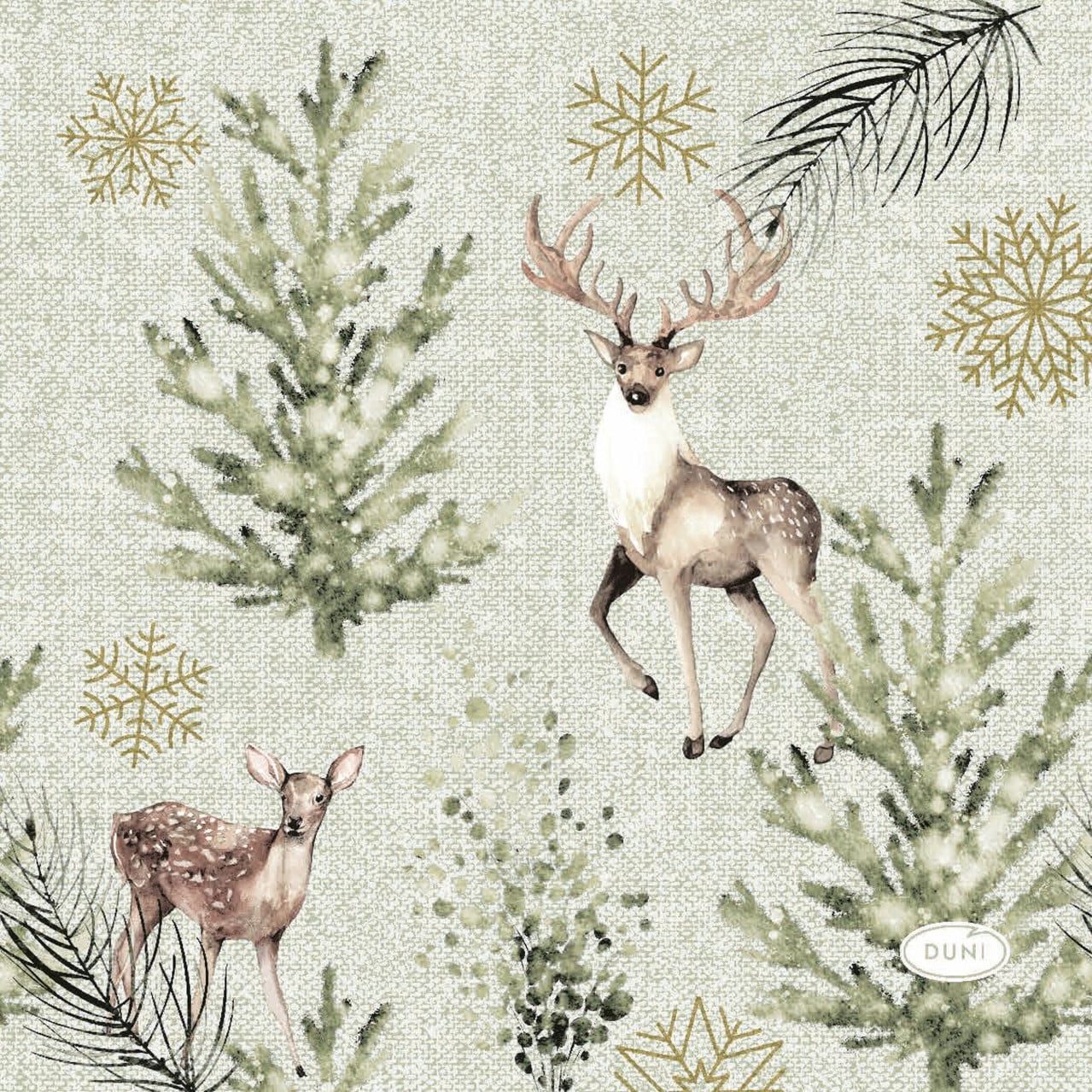 Duni Weihnachtsfigur Duni Servietten Elegant Deer multi 24 x 24 cm -