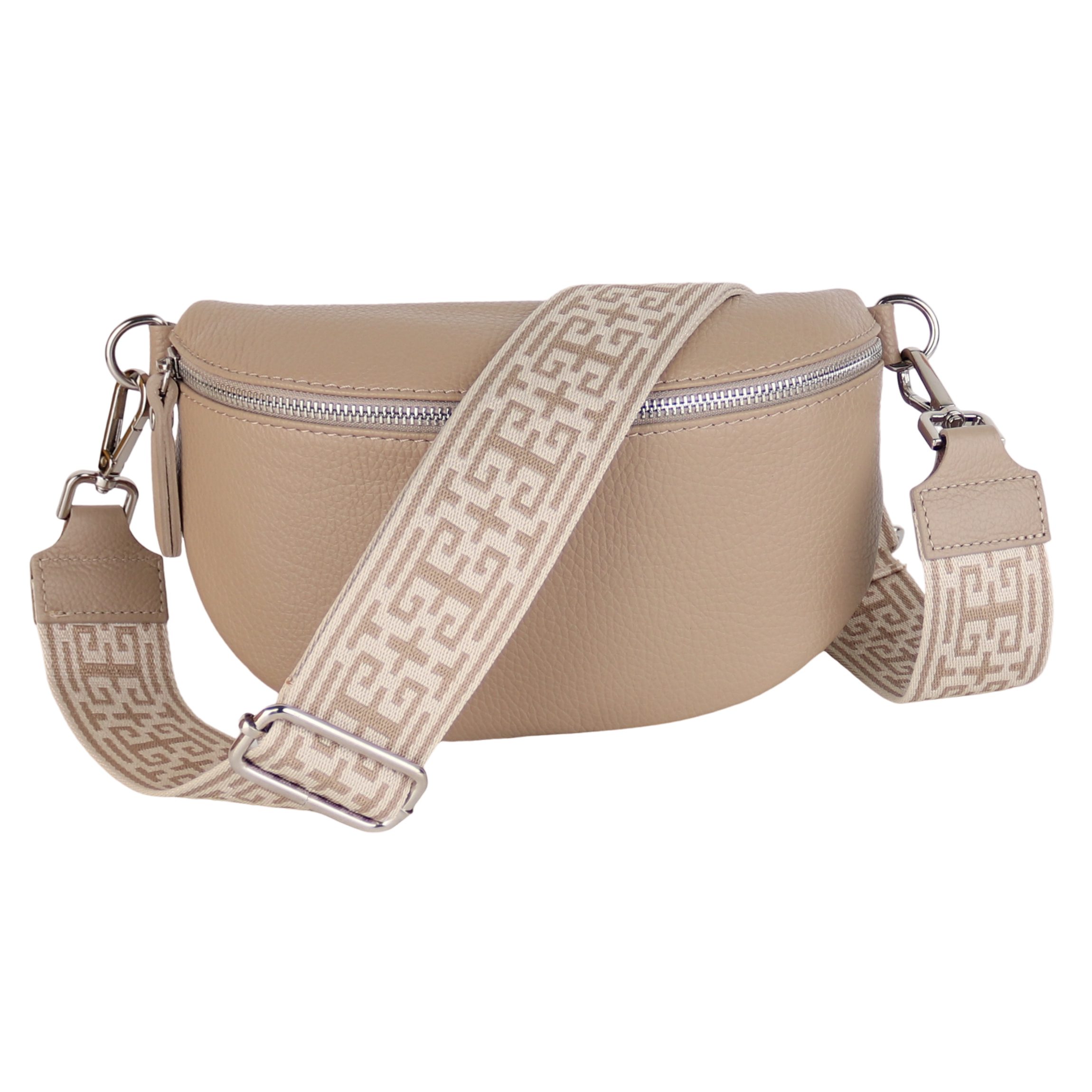 Bauchtasche Damen, Echtleder, Leder, Made in Italy, Umhängetasche, Brusttasche