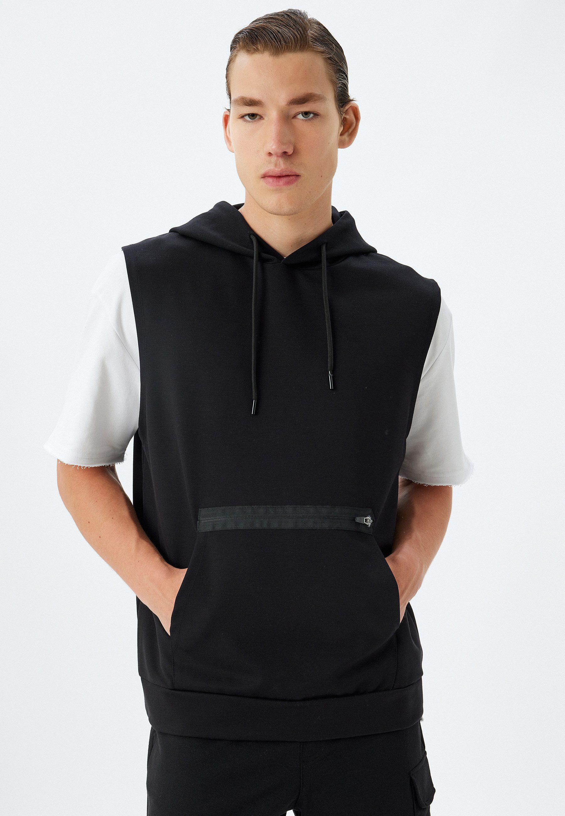 Koton Kapuzensweatshirt Kapuzenkragen Mit Reißverschlussdetail