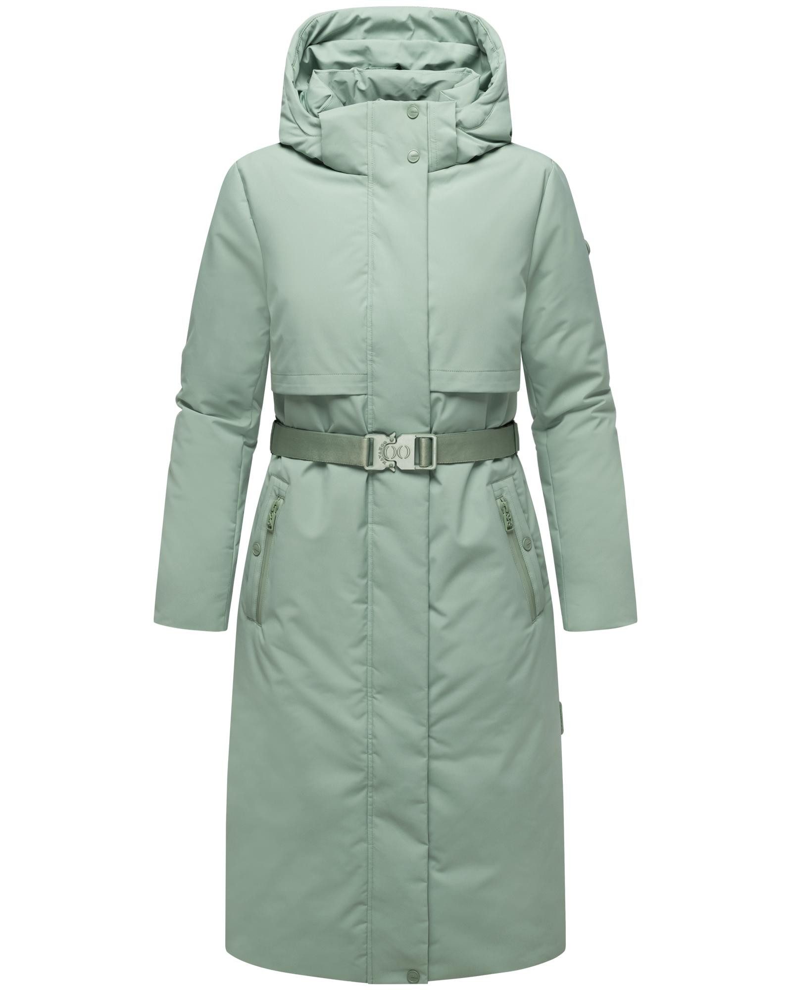 Navahoo Wintermantel Waldbummler 14 Wasserabweisender Winterparka mit Kapuze und Taillengürtel