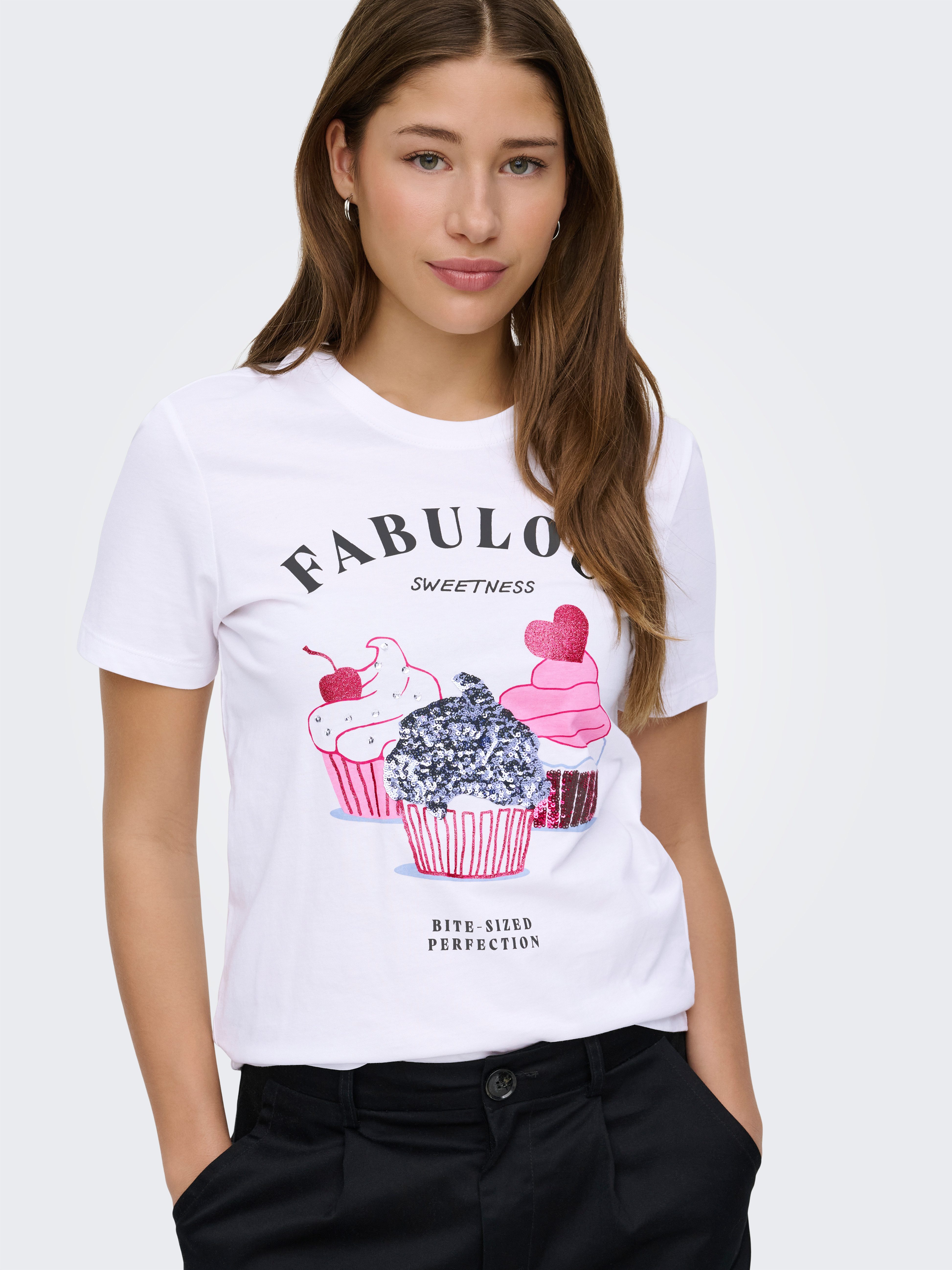 ONLY Kurzarmshirt ONLKITA LIFE S/S TOP BOX JRS Baumwolle, regular fit, Rundhals – Bild 3 von 5