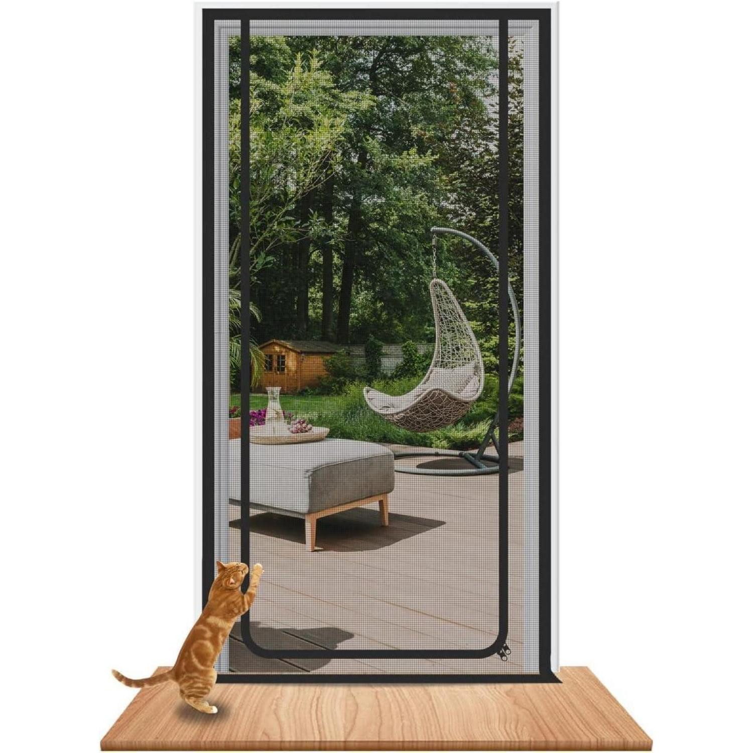 LuxusKollektion Katzenklappe Katzengittertür Maschendraht passend für Türgröße: 100cm x 220cm