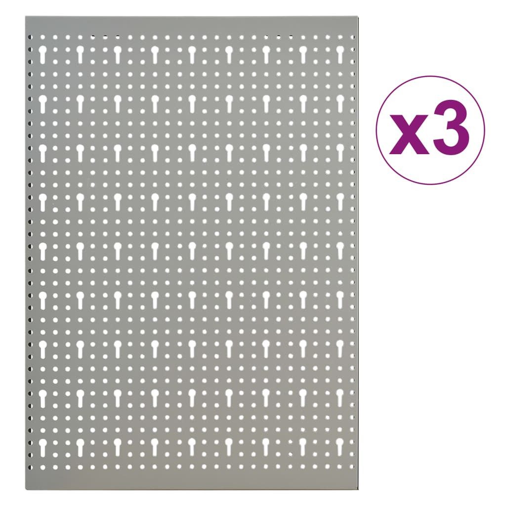 vidaXL Werkzeugschrank Werkzeugwand 3 Stk. 40×58 cm Stahl (3-St)