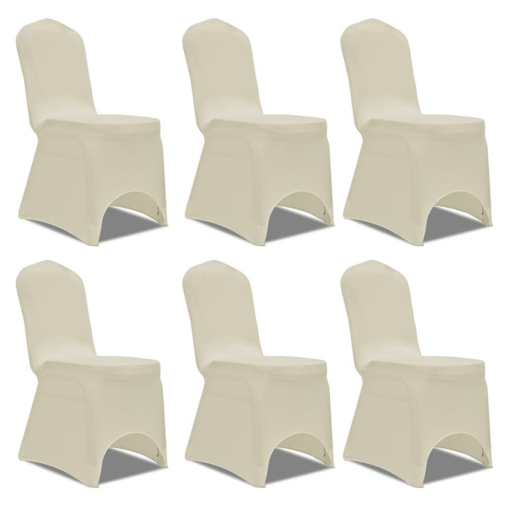 Hussen-Set 6 x Stuhlhusse Stretchhusse cremefarben