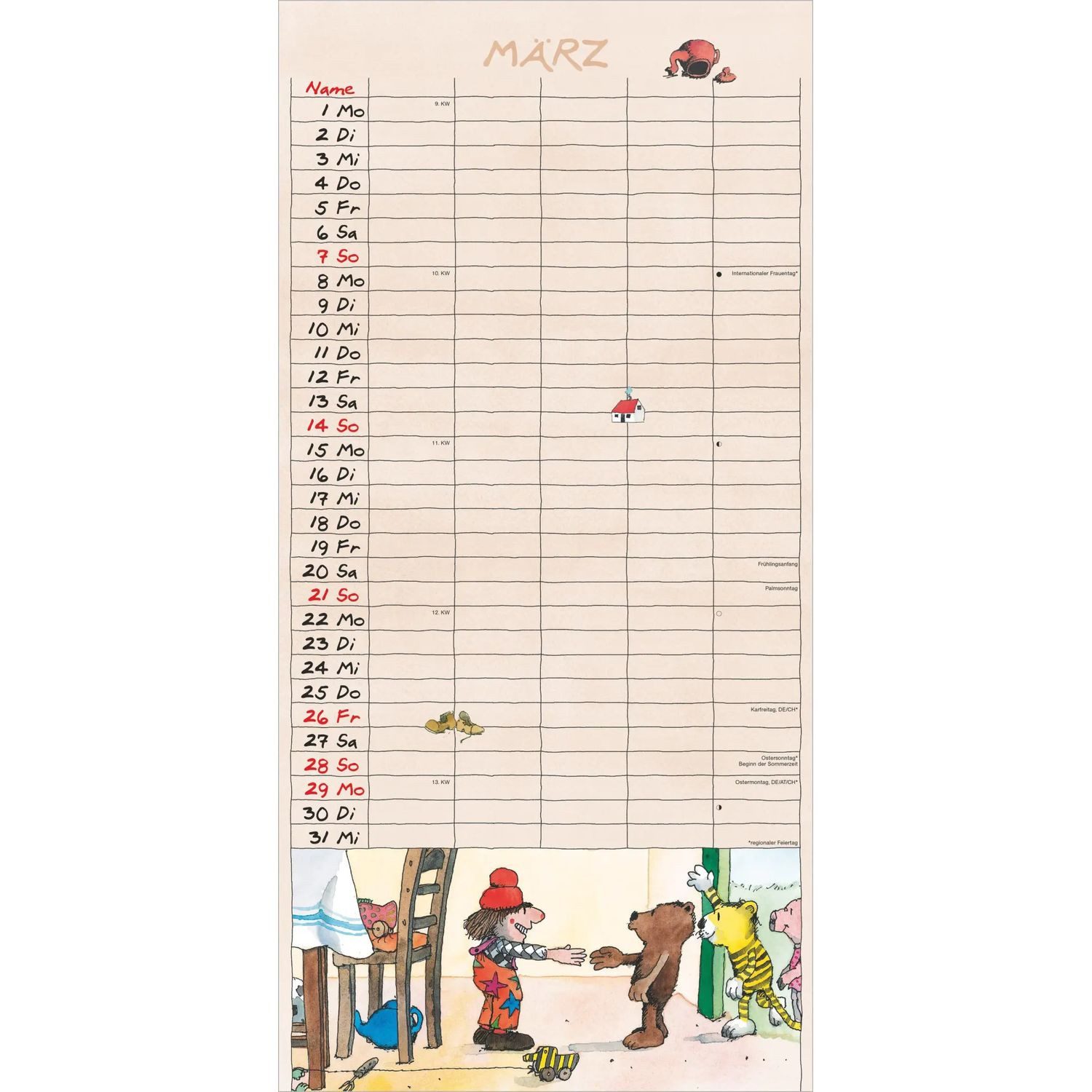 Wandkalender Janosch Familienplaner 2027 – Bild 3 von 5