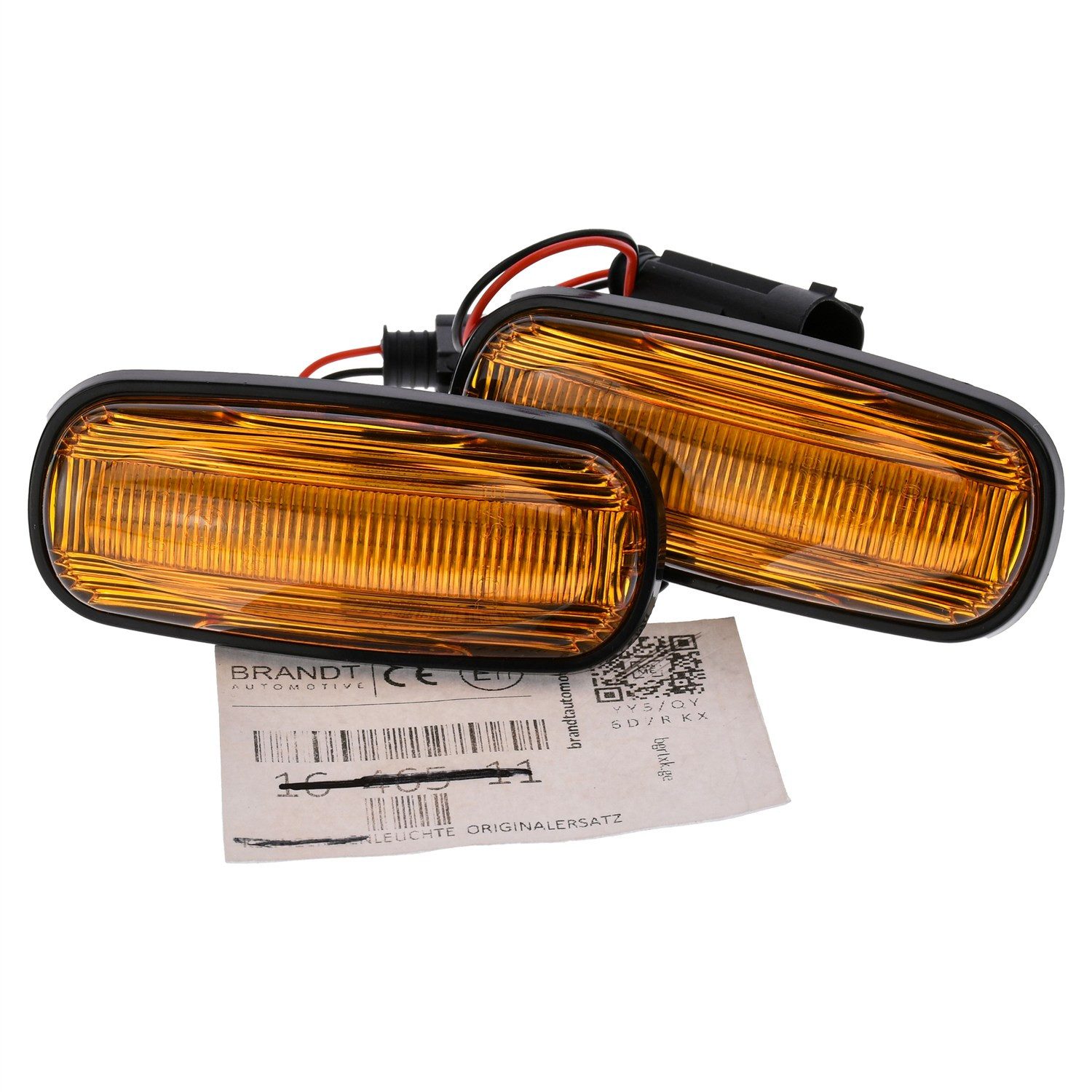 BRANDT AUTOMOTIVE KFZ-Ersatzleuchte Auto Seitenblinker Set LED Kotflügel Blinker + Kabel Gelb, für Land Rover Defender I L316 (07-16); Defender I L316 (98-06); D...