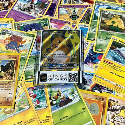KingsofCards Sammelkarte Pokemon Kartenpaket mit 50 Karten und einer GX Karte Deutsch